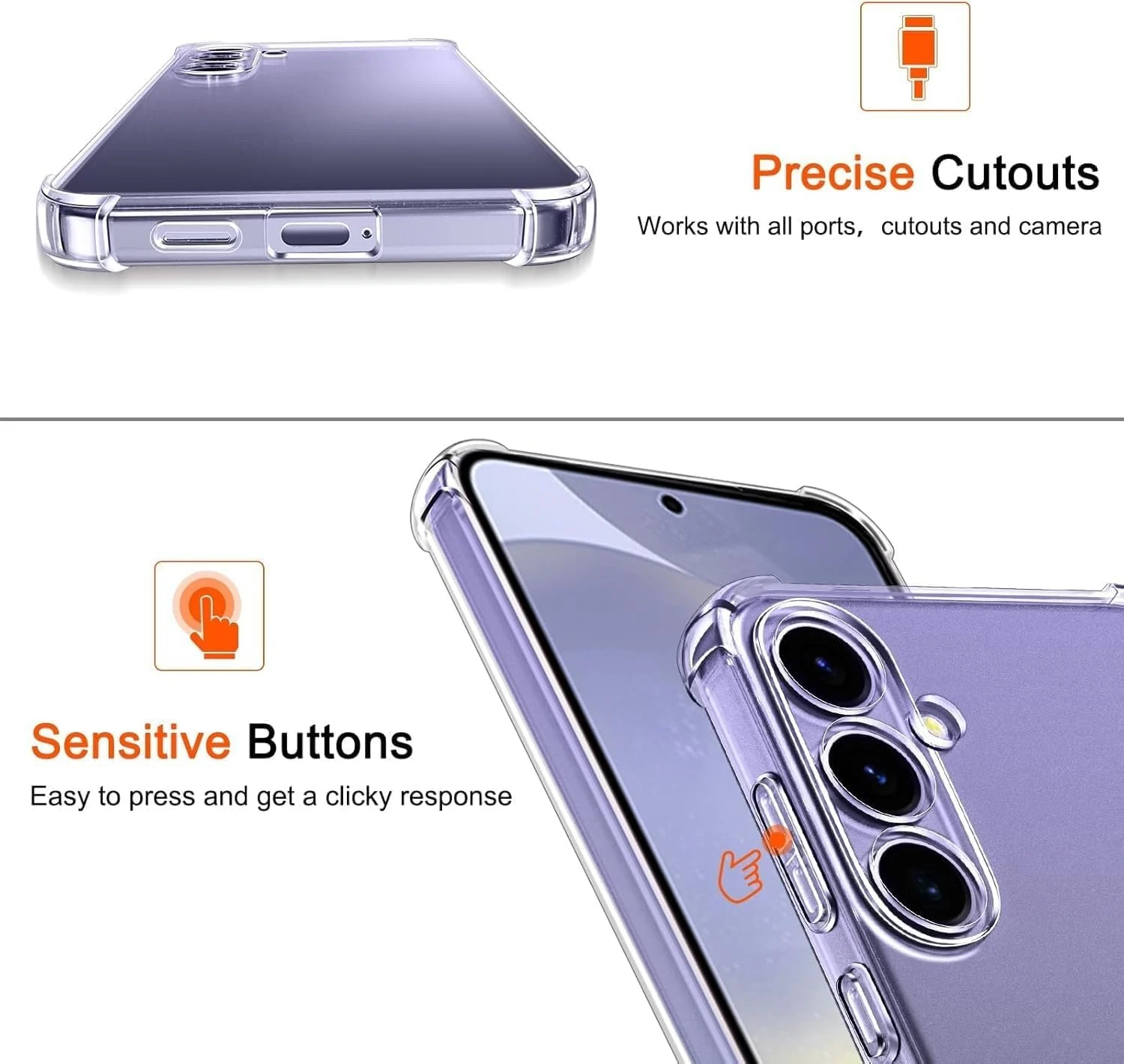 DL3 Mobilak Clear TPU Case for Samsung S25, Camera protection, Shock-absorbing protection, Scratch-resistant surface - Clear