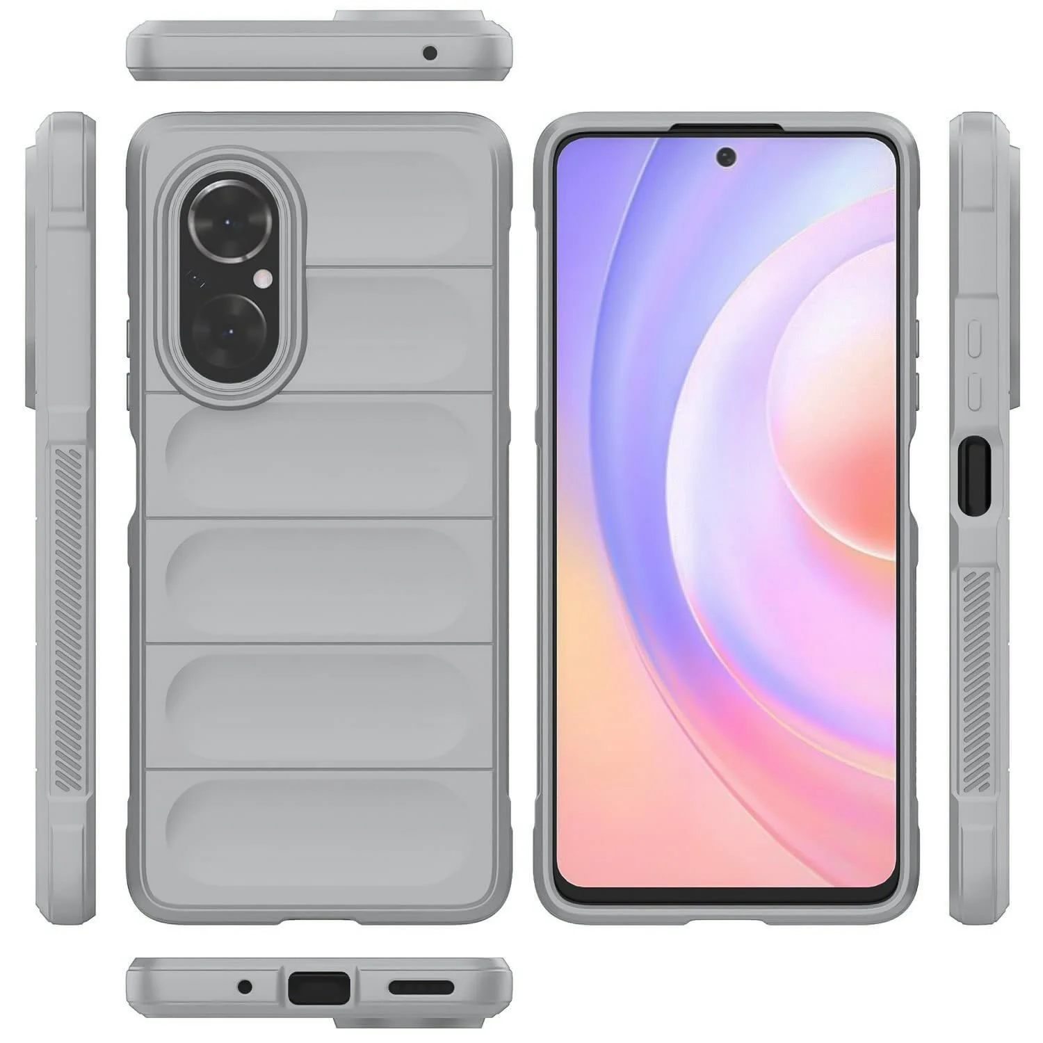 DL3 Mobilak Flexible Silicone and TPU Protective Case with Camera Protection for Huawei Nova 9 SE / Honor 50 SE - Gray