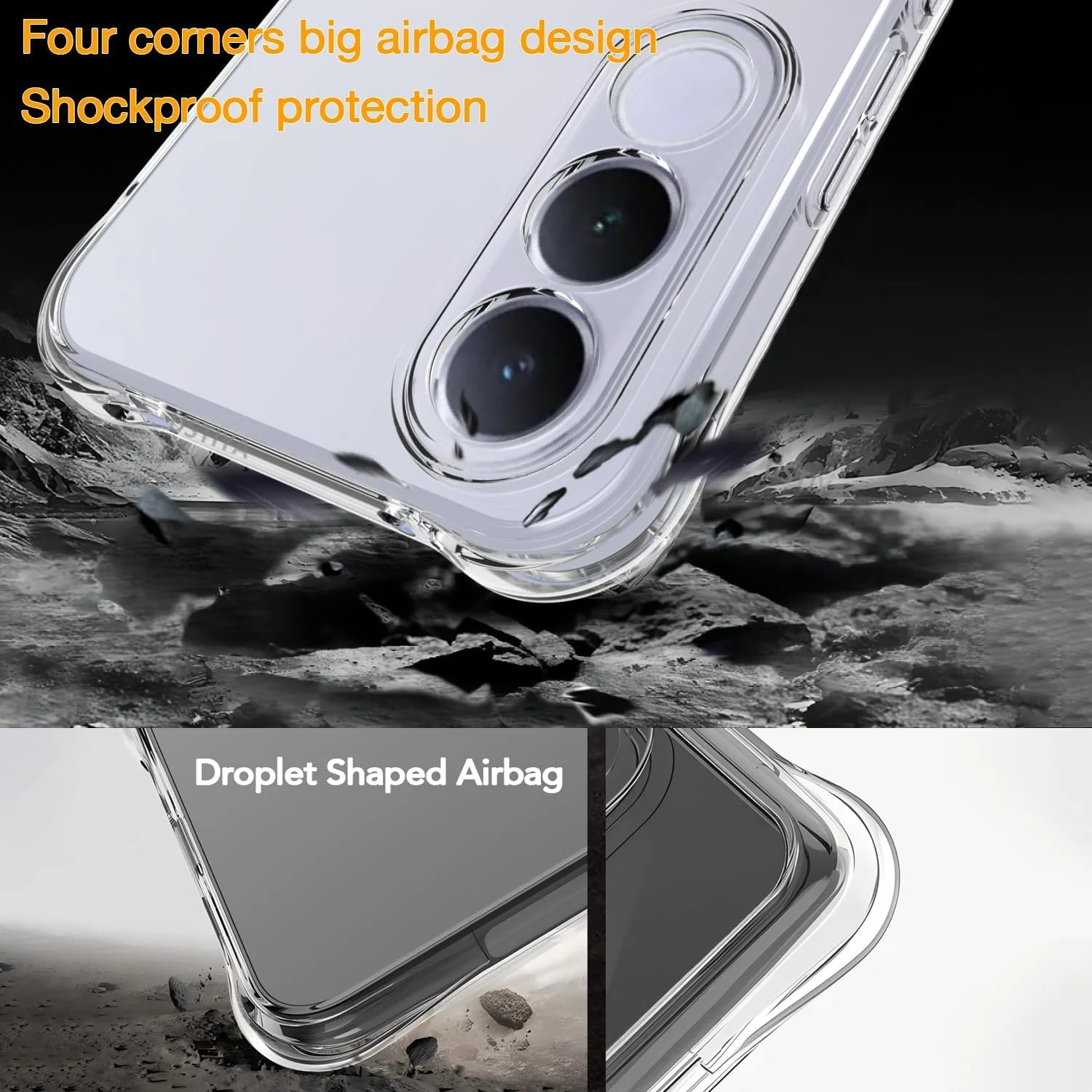 DL3 Mobilak Case Compatible with vivo V70 FE, Cover SiliconeTransparent TPU Gorilla Anti-shock Protector Camera Shockproof Corners - Clear