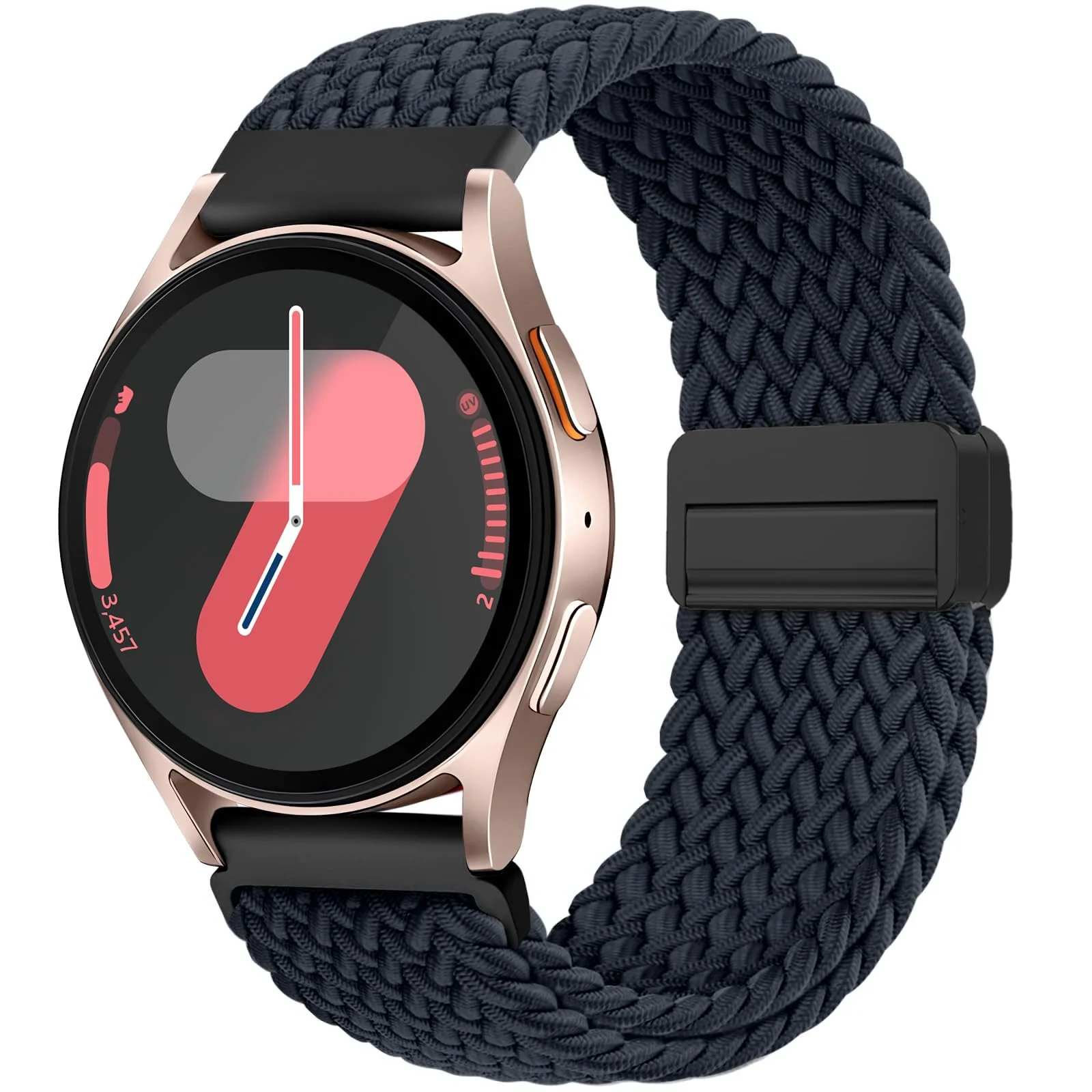 DL3 Mobilak 22mm Magnetic Band for Redmi Watch 5 Active/5 Lite/Samsung Galaxy Watch 3 45mm/Watch 46mm/Gear S3/Huawei watch GT6 GT5 46MM/GT2E/GT6 Pro/GT 5 Pro/Amazfit GTR 4/3, Stretchy Braided Nylon Sport Strap - Charcoal