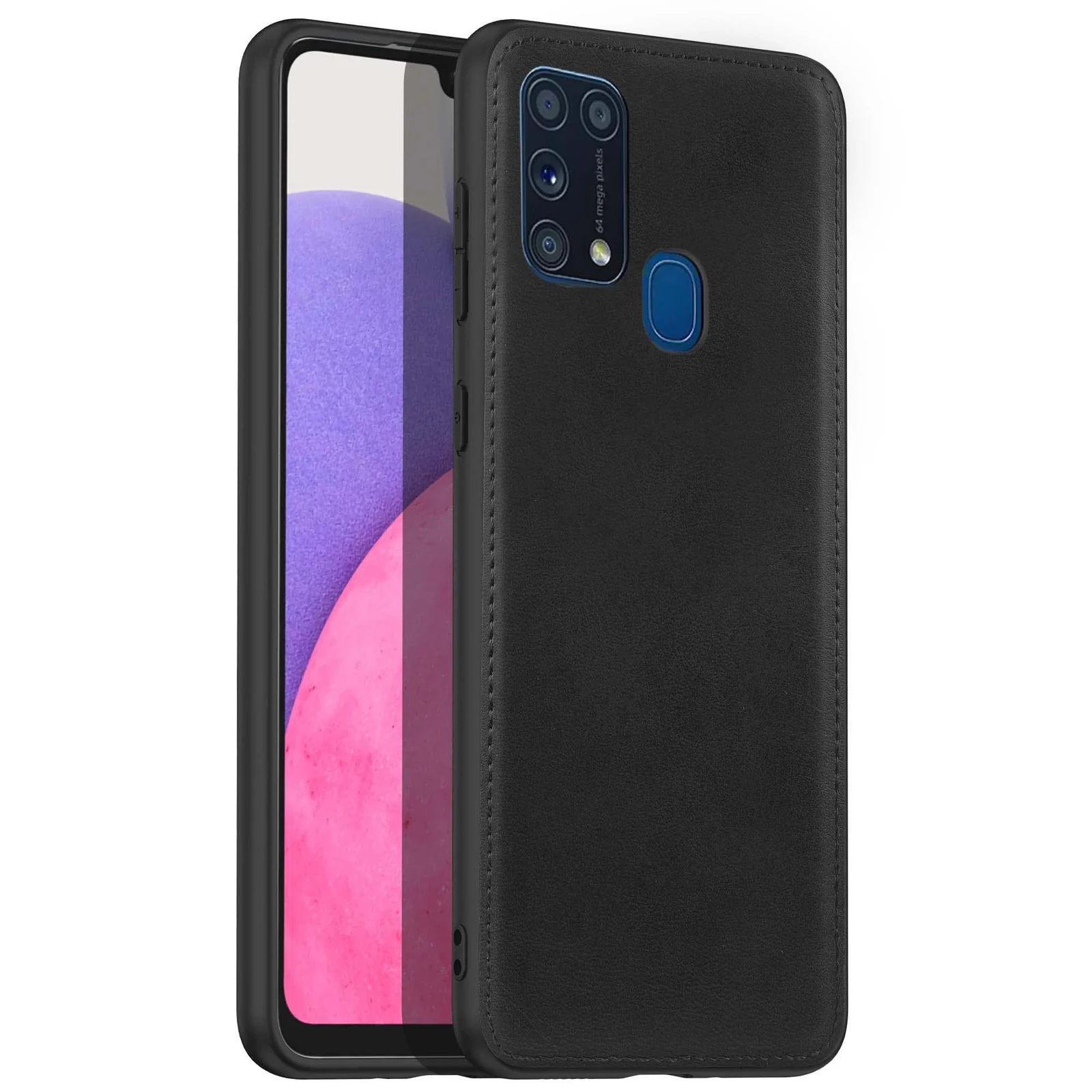 Dl3 Mobilak Case for samsung galaxy M31 Leather Case,Anti-Drop, Anti-Shock, Non-Slip Texture,Simple Cell Phong Cover (Brown)
