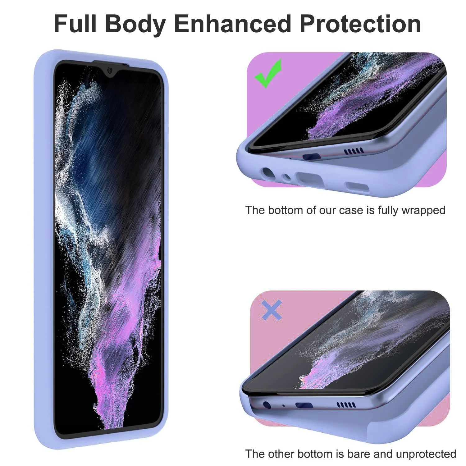 DL3 Mobilak Samsung Galaxy A04e Case, Soft Flexible Silicone Gel Rubber Bumper Cover, Full Body Shockproof Protective Phone Case - Baby Blue