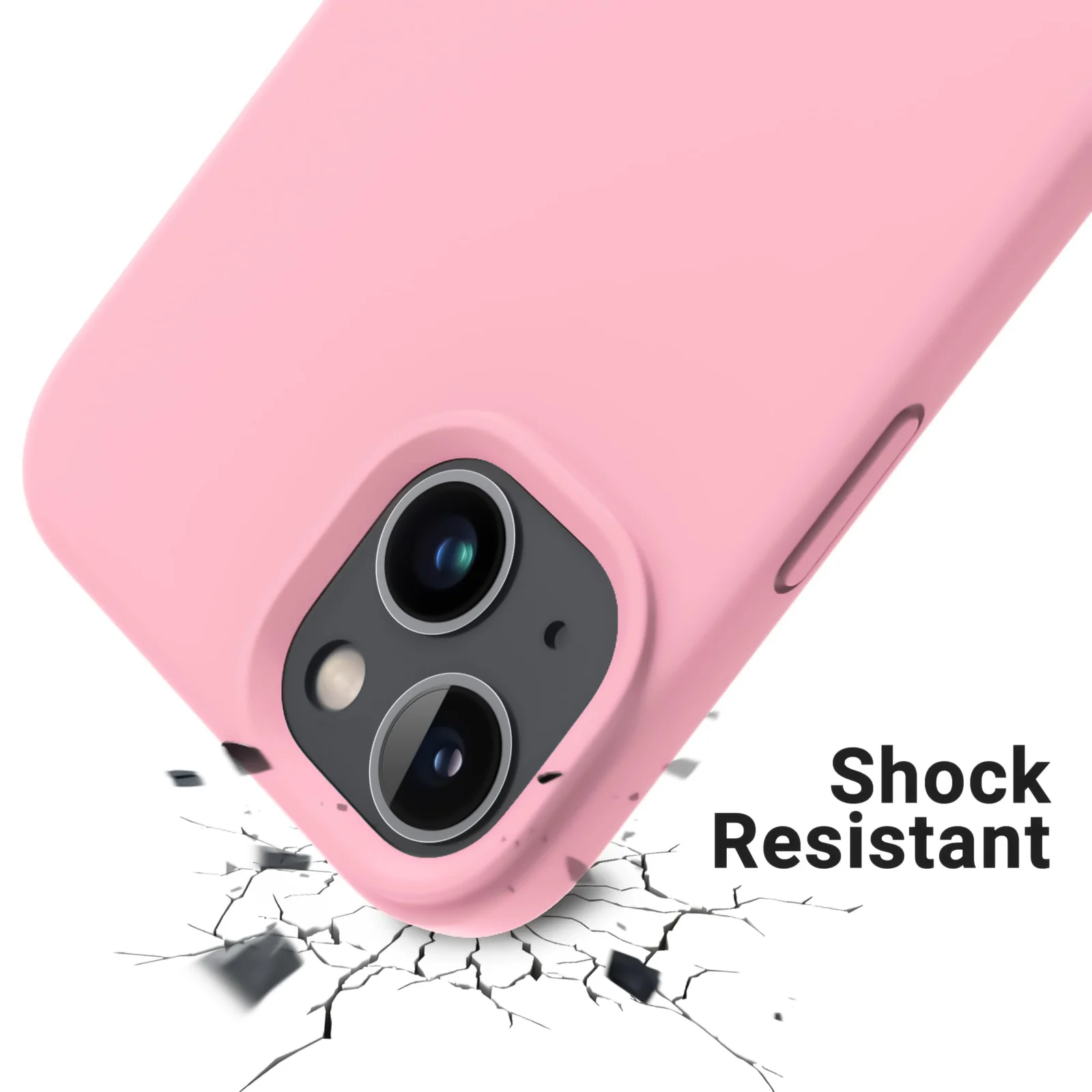 DL3 Mobilak Compatible with iPhone 13 / iPhone 14 (6.1 Inch) Case, Liquid Silicone Case, Full Body Protective Cover, Shockproof, Slim Phone Case, Anti-Scratch Soft Microfiber Lining - A. Pink