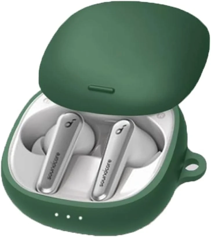 DL3 Mobilak Silicone Case Compatible with Soundcore Liberty Air 2 Pro Earbuds, Soft Silicone Protective Case Cover, Shockproof Sleeve with Carabiner - Green