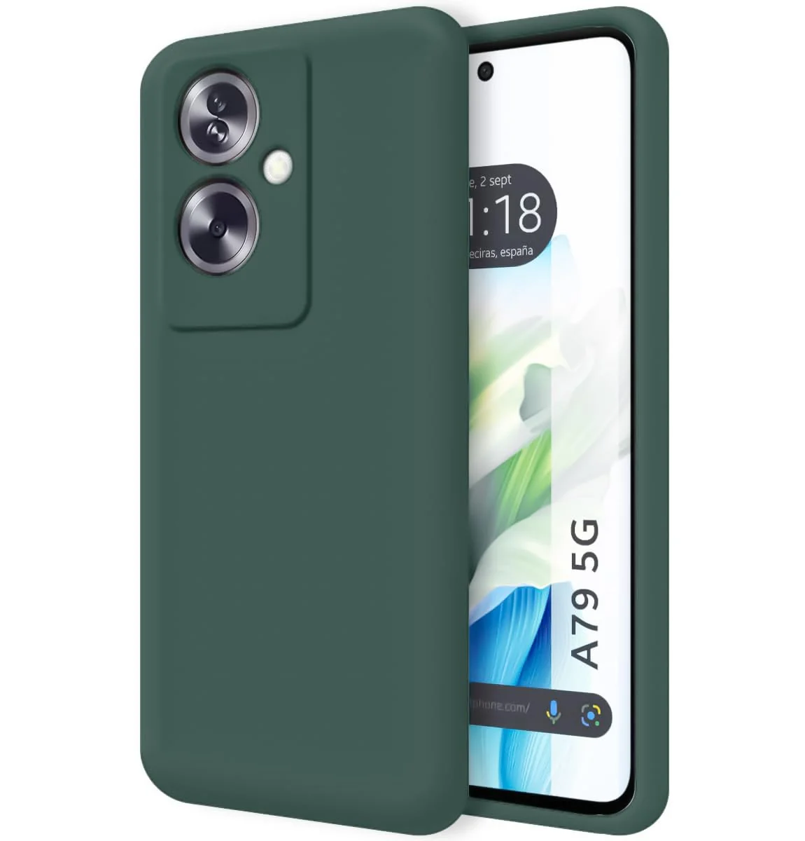 DL3 Mobilak Liquid Silicone Case for OPPO A79 5G, Shock-absorbing protection, Scratch-resistant surface, Soft microfiber lining - Green