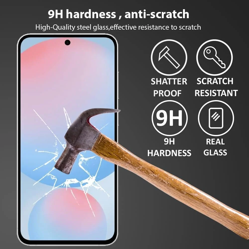 DL3 Mobilak Screen Protector for Samsung Galaxy S24 FE, Tempered Glass Screen Saver Premium HD Protective, Scratch Resistant, NO-Bubble, 9H Hardness, Full Coverage Film - Clear