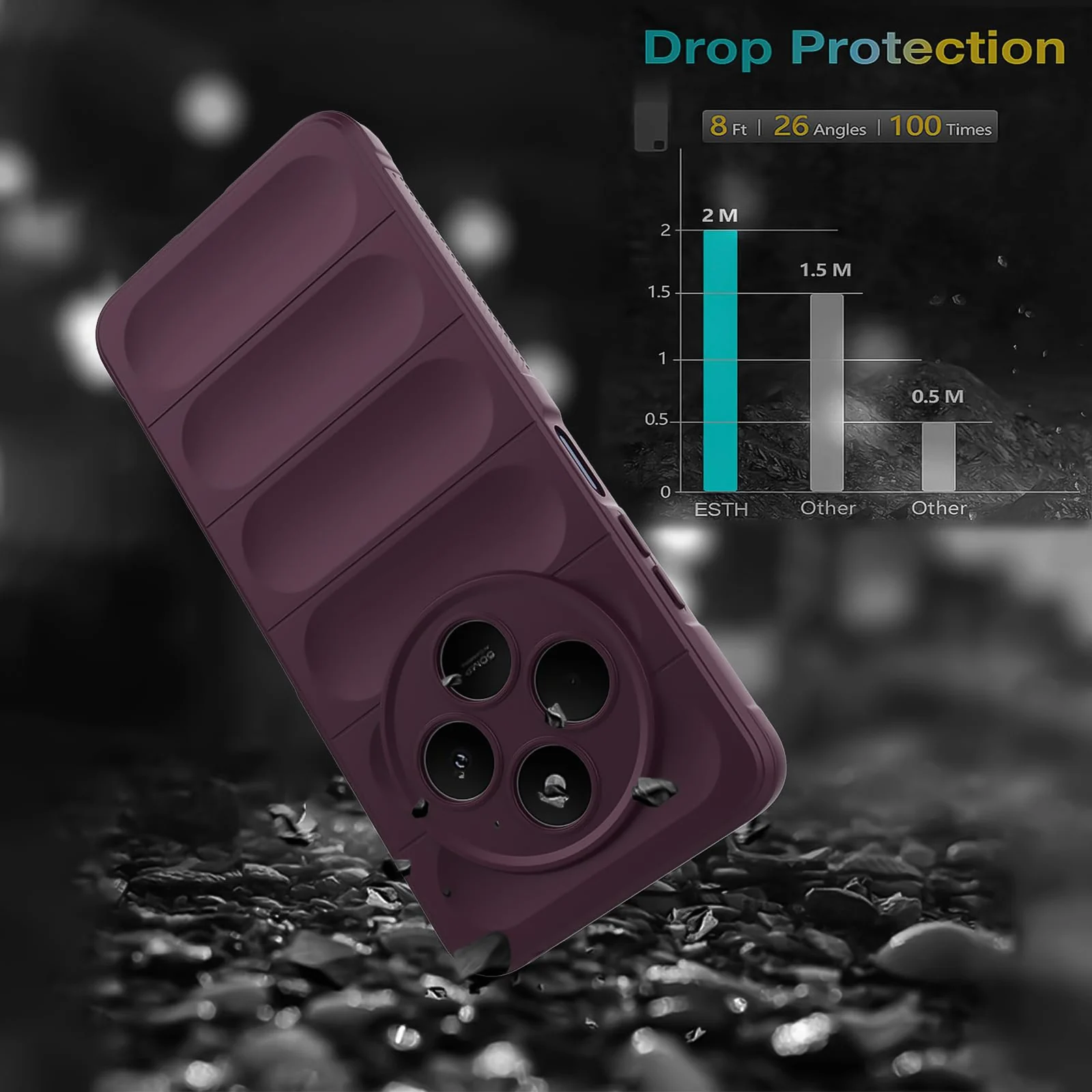 DL3 Mobilak Rugged Protective Case for Xiaomi Redmi 14C 4G / Poco C75, Camera protection, Shock-absorbing protection, Non-slip grip - Wine Red