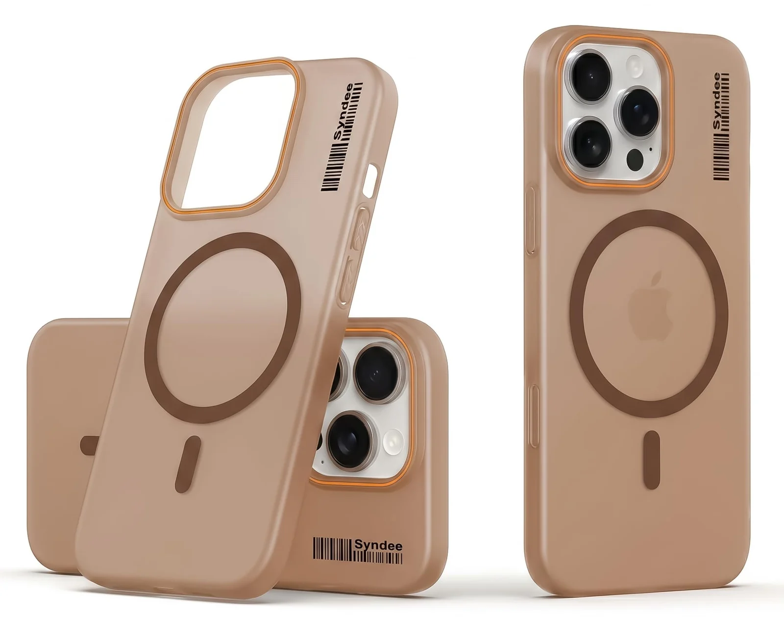 DL3 Mobilak Translucent Matte Case for iPhone 16 Pro Max 6.9-inch, Compatible with MagSafe accessories, Shock-absorbing protection, Integrated ring holder - Brown