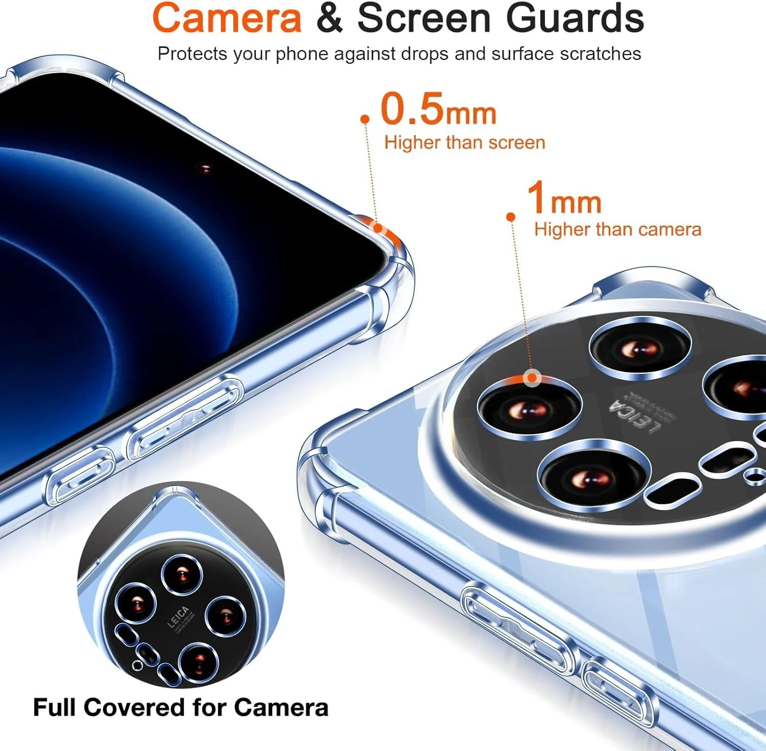 DL3 Mobilak Clear TPU Protective Case for Xiaomi Mi 14 Ultra with Camera Protection and Shockproof Design - Clear