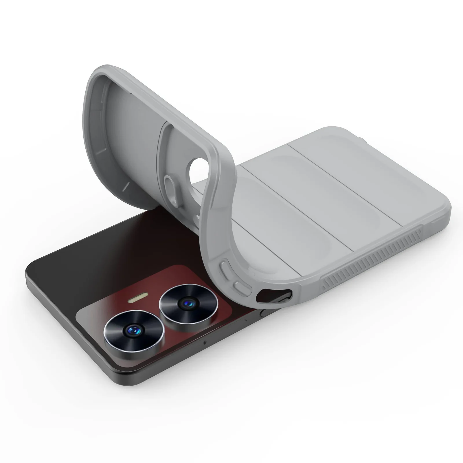 DL3 Mobilak Flexible Silicone and TPU Protective Case with Camera Protection for realme C55 / Narzo N55 - Gray