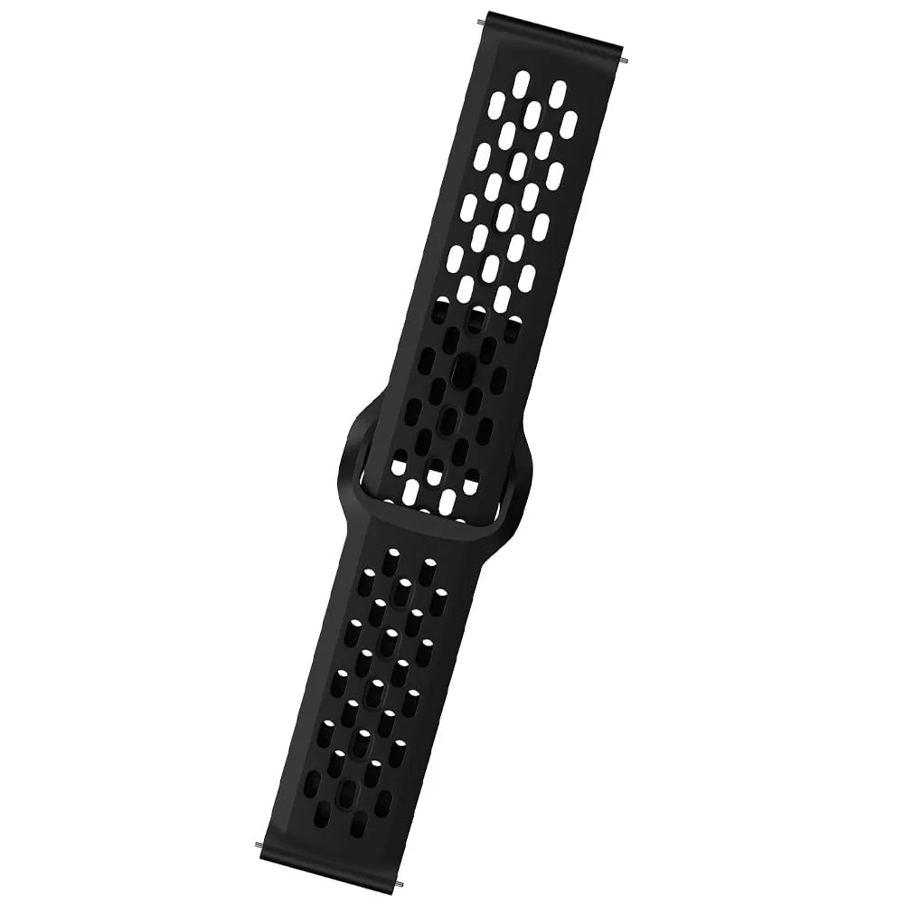 DL3 Mobilak 22mm Breathable Sport Band for Xiaomi Redmi Watch 5 Lite/5 Active/Samsung Galaxy Watch 3 45mm/Watch 46mm/Gear S3/Huawei watch GT6 GT5 GT4 GT3 GT2 (46MM)/GT2E/GT 3 Pro/GT 5 Pro, Soft Silicone Strap - Black