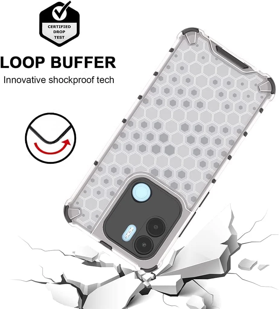 DL3 Mobilak Honeycomb Protective Case for Xiaomi Redmi A1 + A1 Plus, Shock-absorbing protection, Transparent design, Slim, lightweight profile - Clear