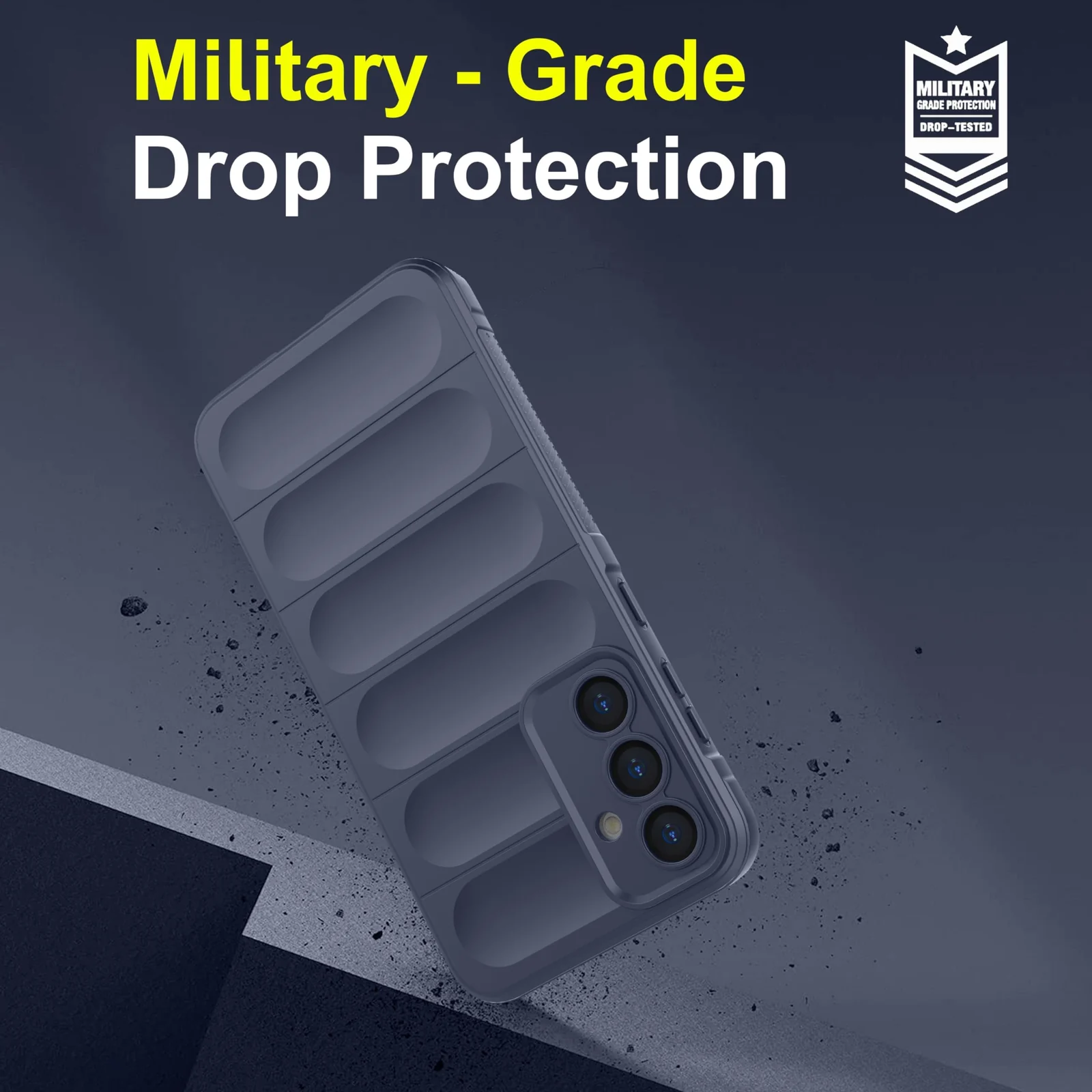 DL3 Mobilak Rugged Protective Case for Samsung Galaxy A55, Camera protection, Shock-absorbing protection, Non-slip grip - Blue