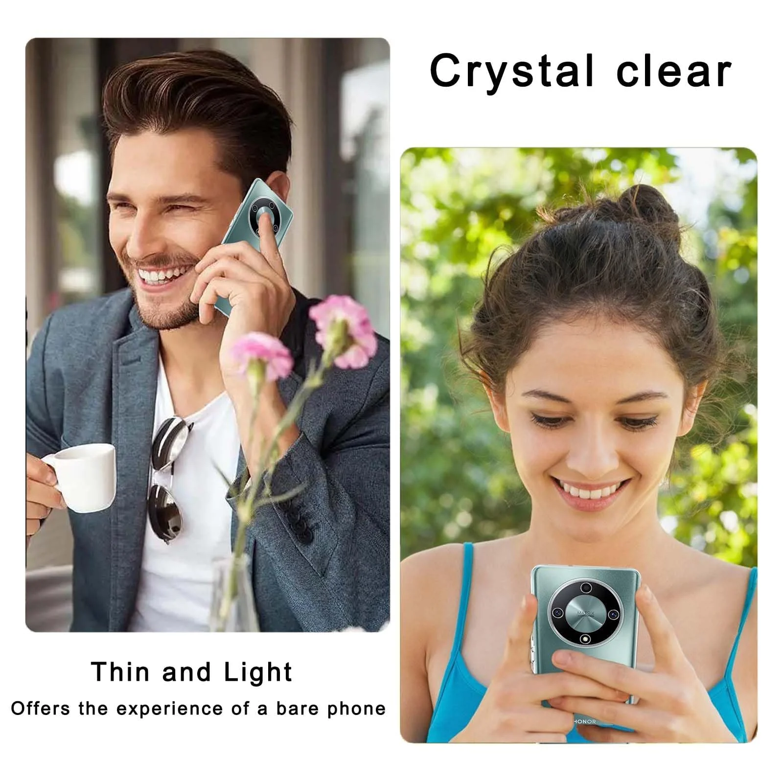 DL3 Mobilak Case Compatible with Honor X9b / Honor Magic 6 Lite 5G, Case Crystal Soft TPU Gel Case Flexible Silicone Anti-Scratch Camera Protection TPU Cover - Clear