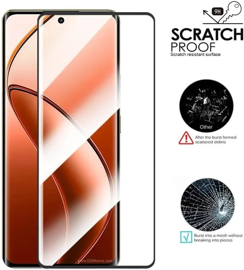 DL3 Mobilak Screen Protector for realme P1 Pro 5G, Tempered Glass Screen Saver Premium HD Protective, Scratch Resistant, NO-Bubble, 9H Hardness, Full Coverage Film - Clear