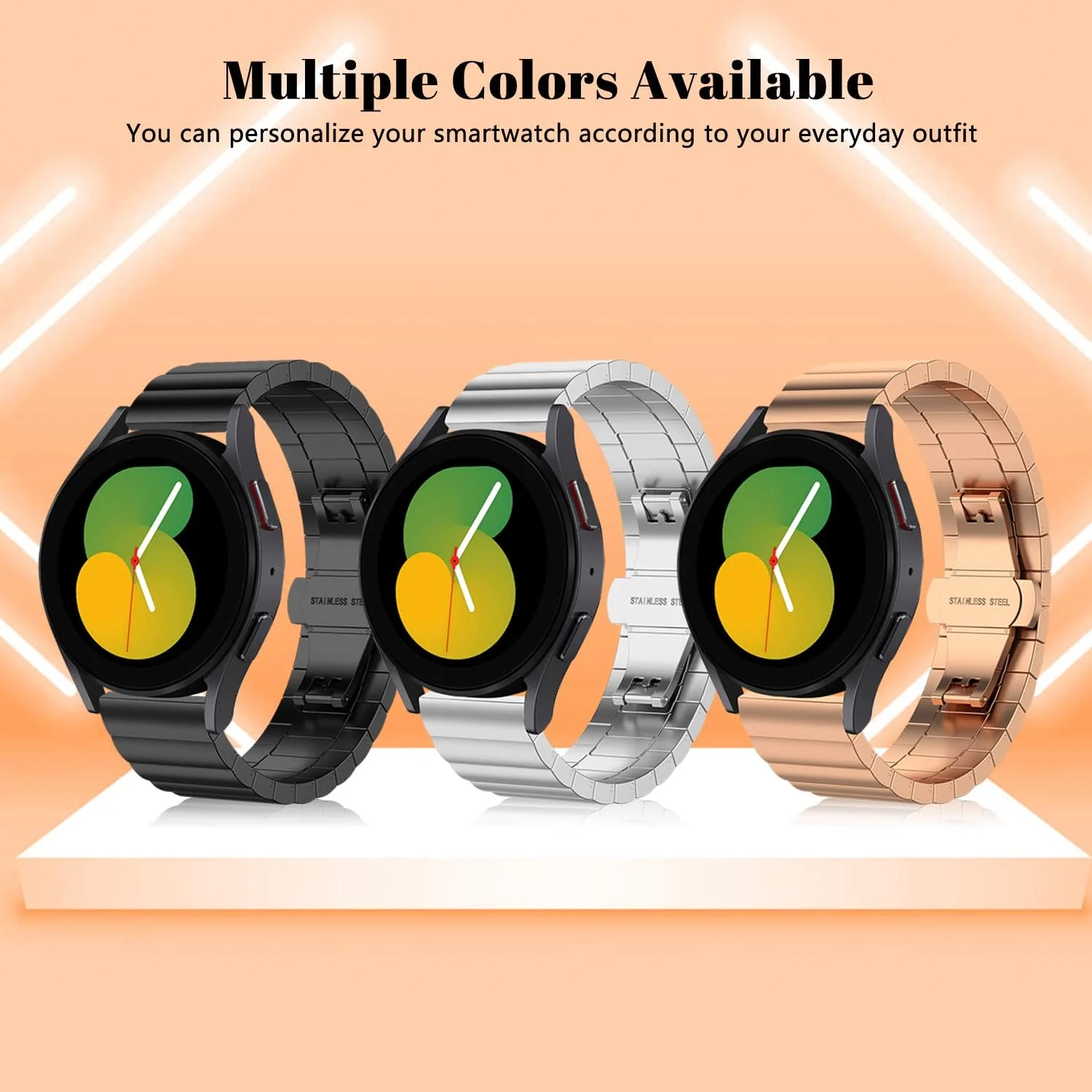 DL3 Mobilak Metal Bracelet Compatible with Xiaomi Redmi Watch 5 Active/Redmi Watch 5 Lite, 22mm Stainless Steel Replacement Band with Folding Clasp, Adjustable Replacement Bracelet Wristband - A. Rose Gold