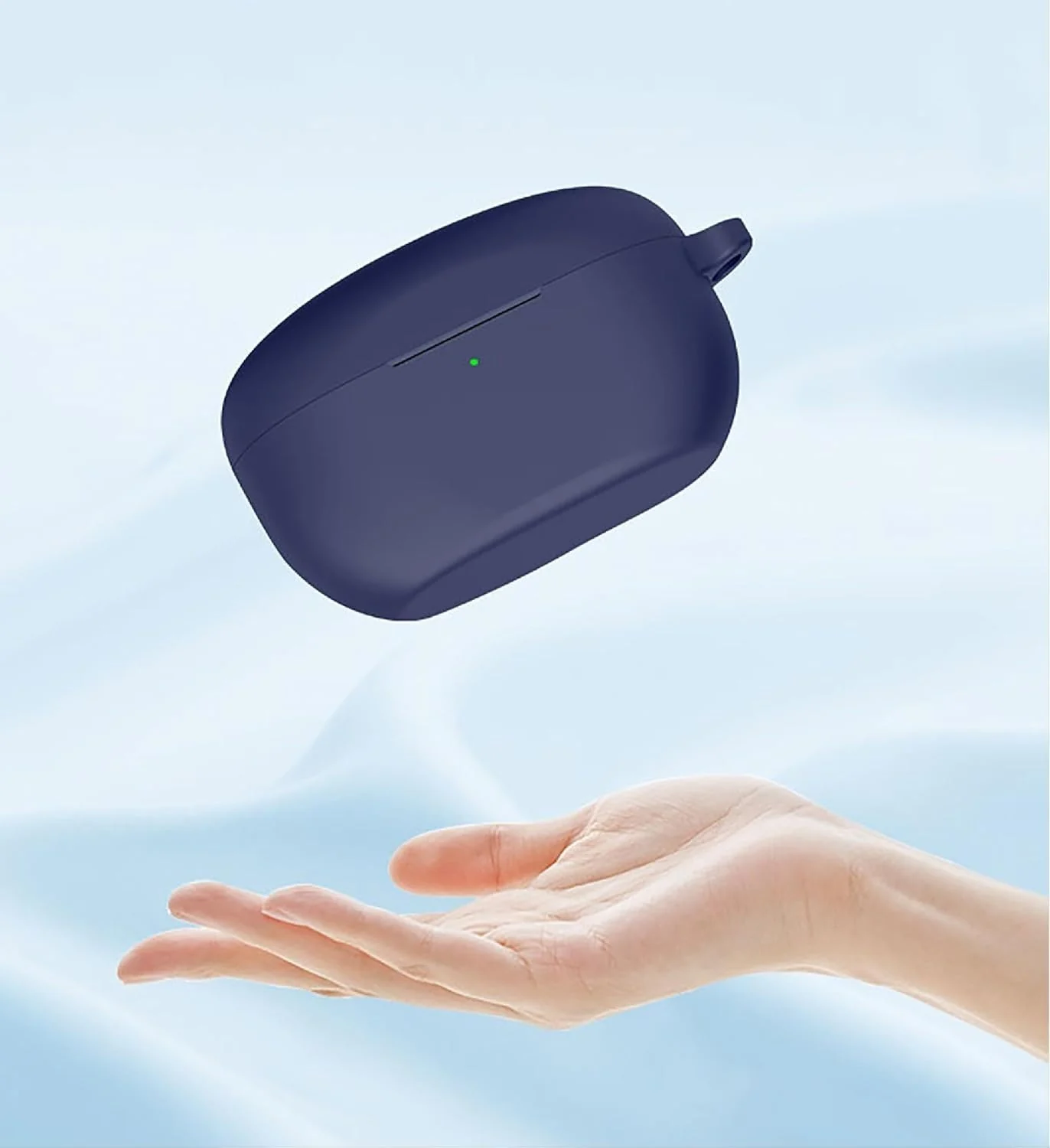 DL3 Mobilak Silicone Cover Case Compatible with Sony WF-1000XM5 Portable Protective Case Cover With Keychain For Sony WF-1000XM5 - Blue