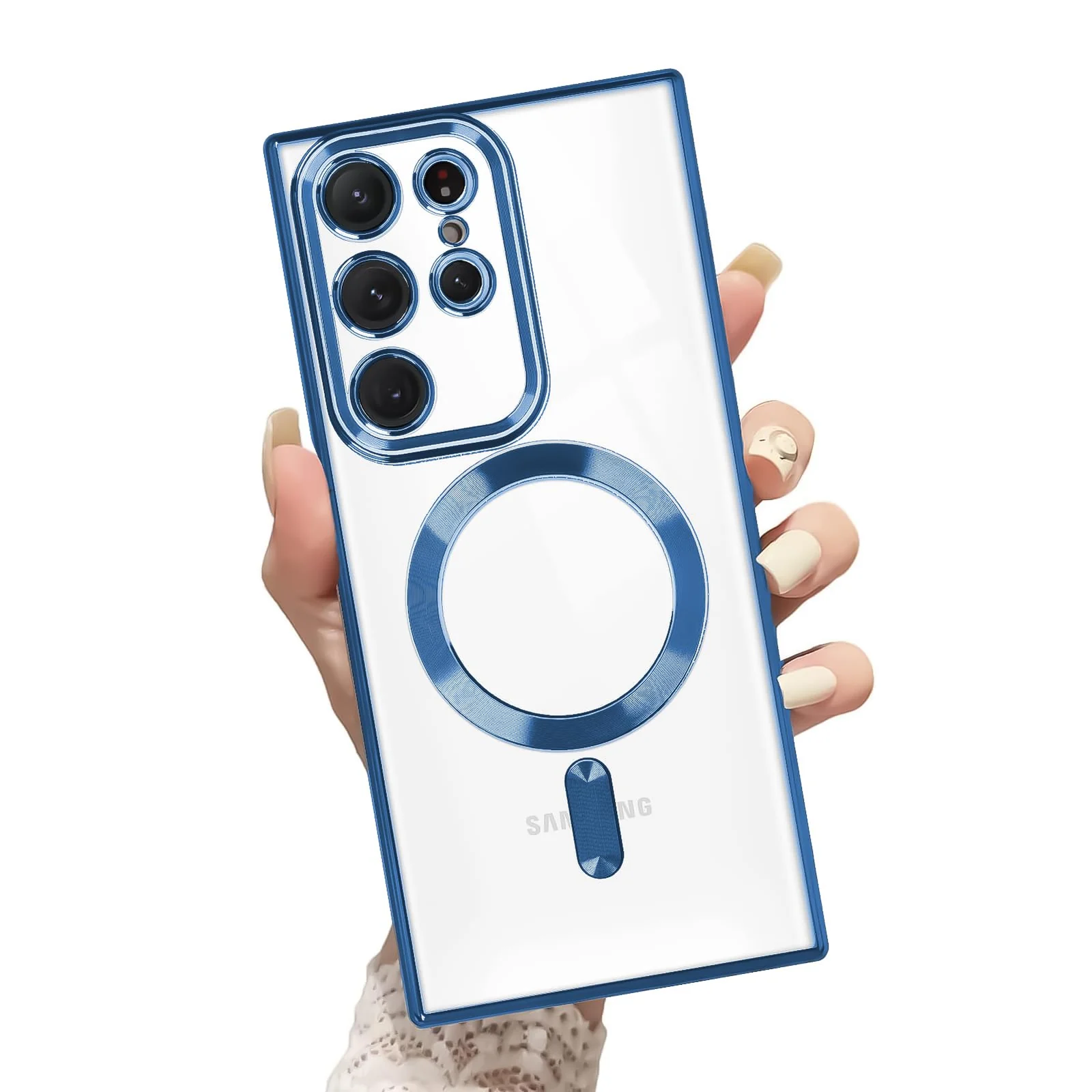 DL3 Mobilak Clear TPU Case for Samsung Galaxy Note 20 Ultra, Compatible with MagSafe accessories, Supports wireless charging, Camera protection - Blue