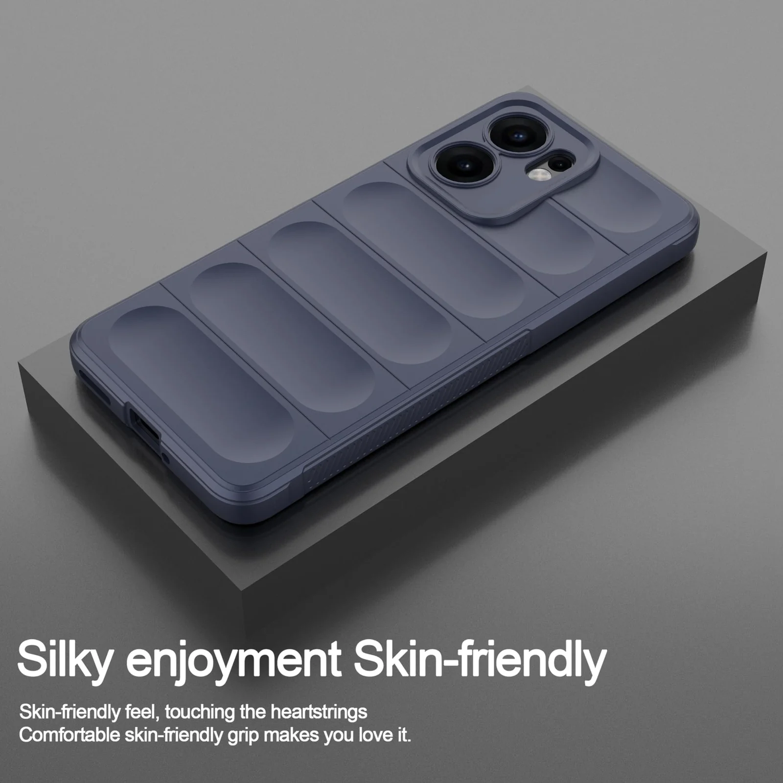 DL3 Mobilak Flexible Silicone and TPU Protective Case with Camera Protection for OPPO Reno 13F - Blue