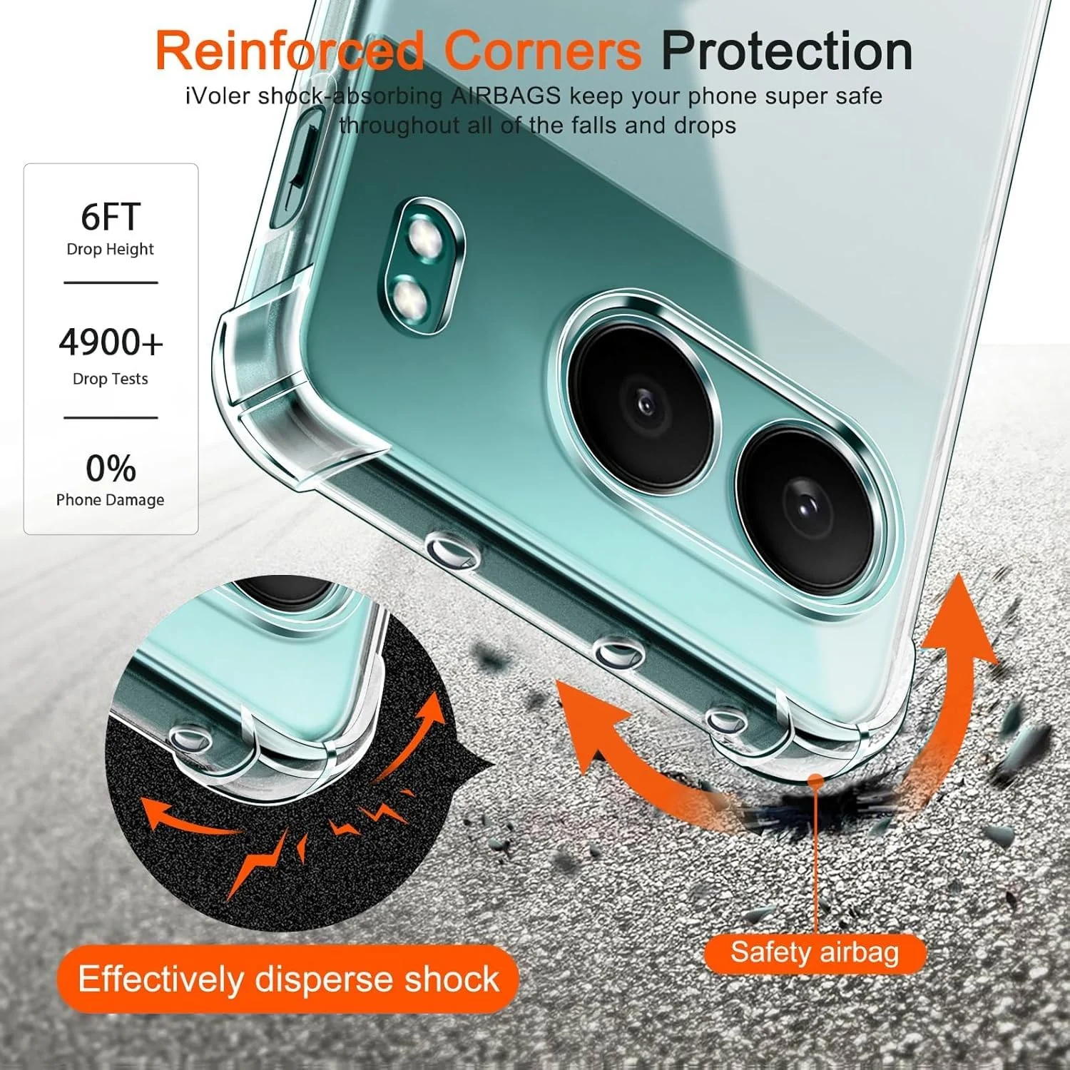 DL3 Mobilak Case Compatible with OnePlus Nord 4 5G, Cover Silicone TPU Gorilla Anti-shock Protector Camera Shockproof Corners - Clear