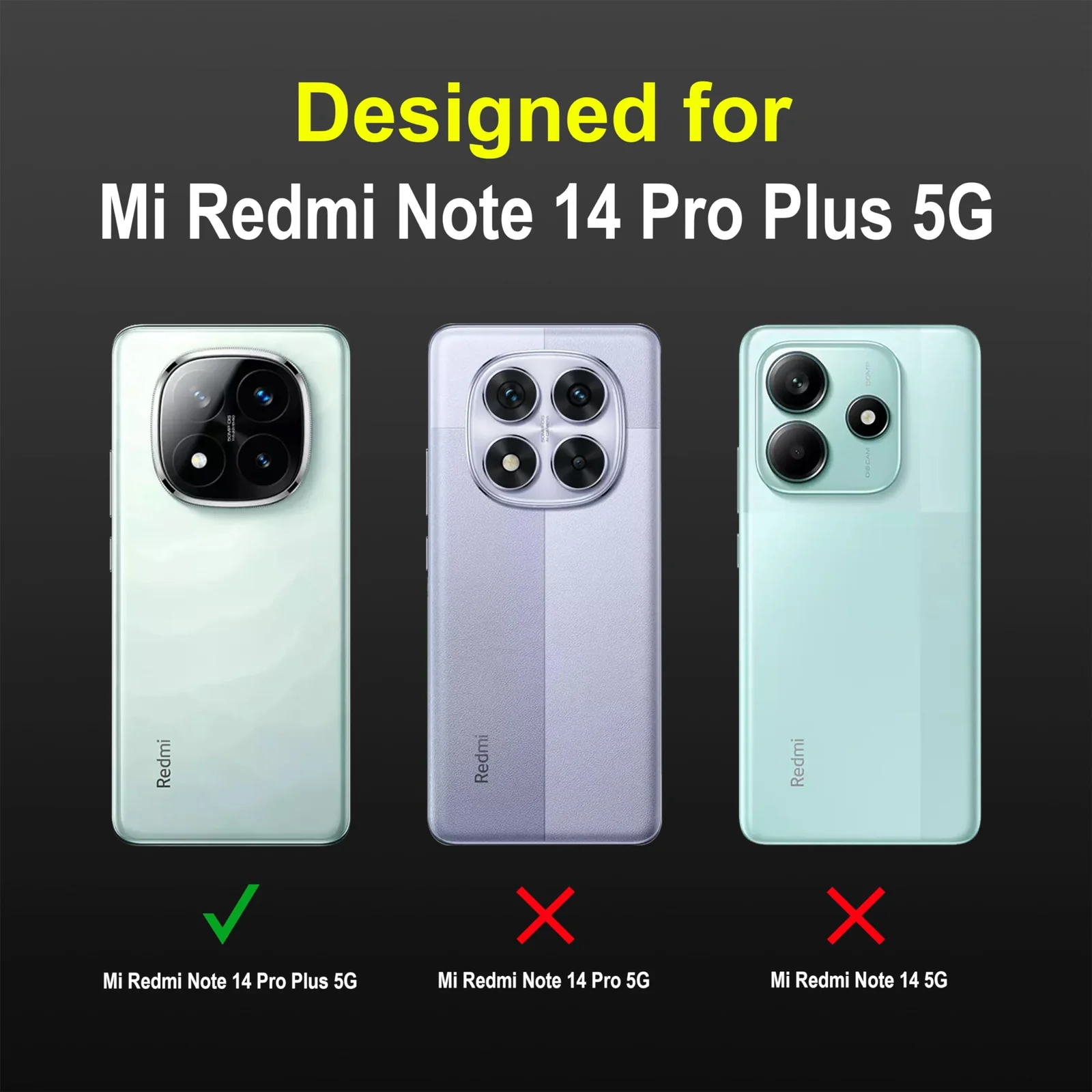 DL3 Mobilak Flexible Silicone and TPU Protective Case with Camera Protection for Xiaomi Redmi Note 14 Pro Plus 5G - Dark Gray