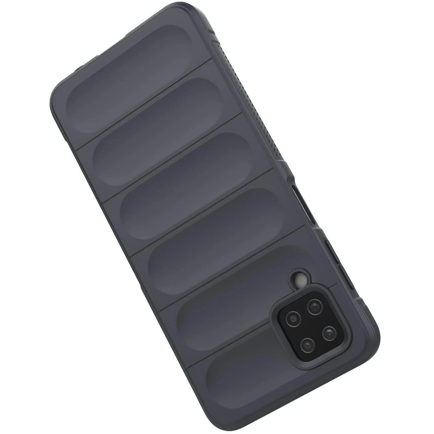 DL3 Mobilak Flexible Silicone and TPU Protective Case with Camera Protection for Samsung Galaxy A12 / M12 - Dark Gray
