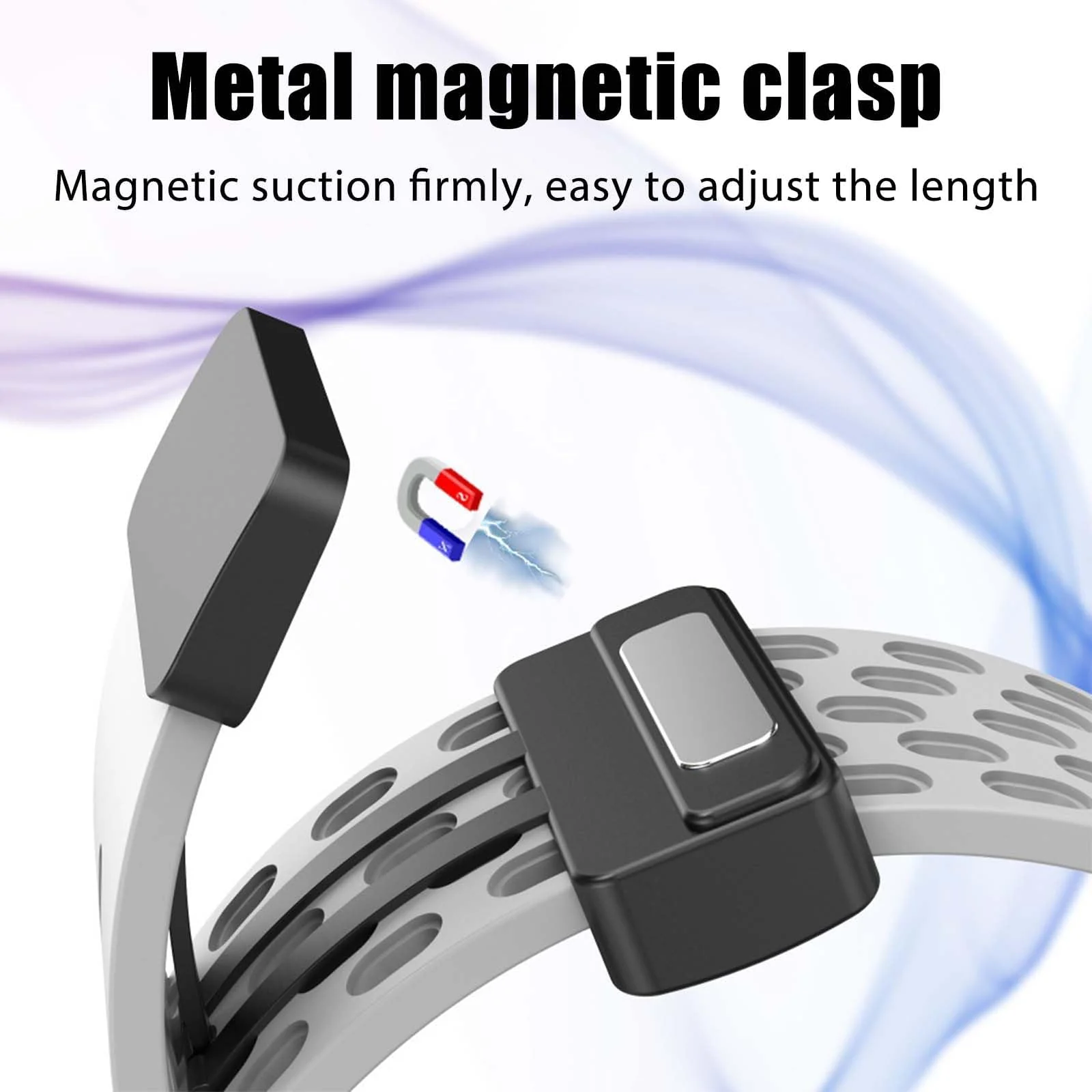 DL3 Mobilak Silicone Strap Compatible with Huawei Watch Fit 3/Fit 4/Fit 4 Pro Magnetic Metal Buckle Sport Silicone Breathable Strap for Men Women Band Quick Release Soft Replacment Wristband - Gray