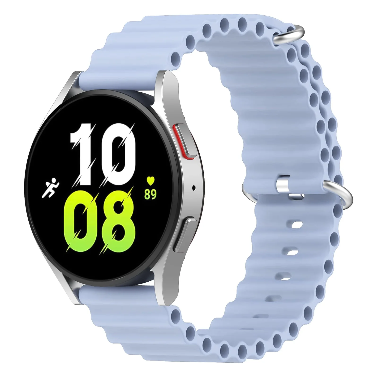 DL3 Mobilak 20mm Ocean Band for Samsung Galaxy Watch 7/6/5/4/FE Band 40mm 44mm/Galaxy Watch 6/4 Classic Bands 47mm 43mm 46mm 42mm/Watch 5 pro 45mm/3 41mm/Active 2, Adjustable Soft Silicone Sport Loop Ocean Strap - Baby Blue