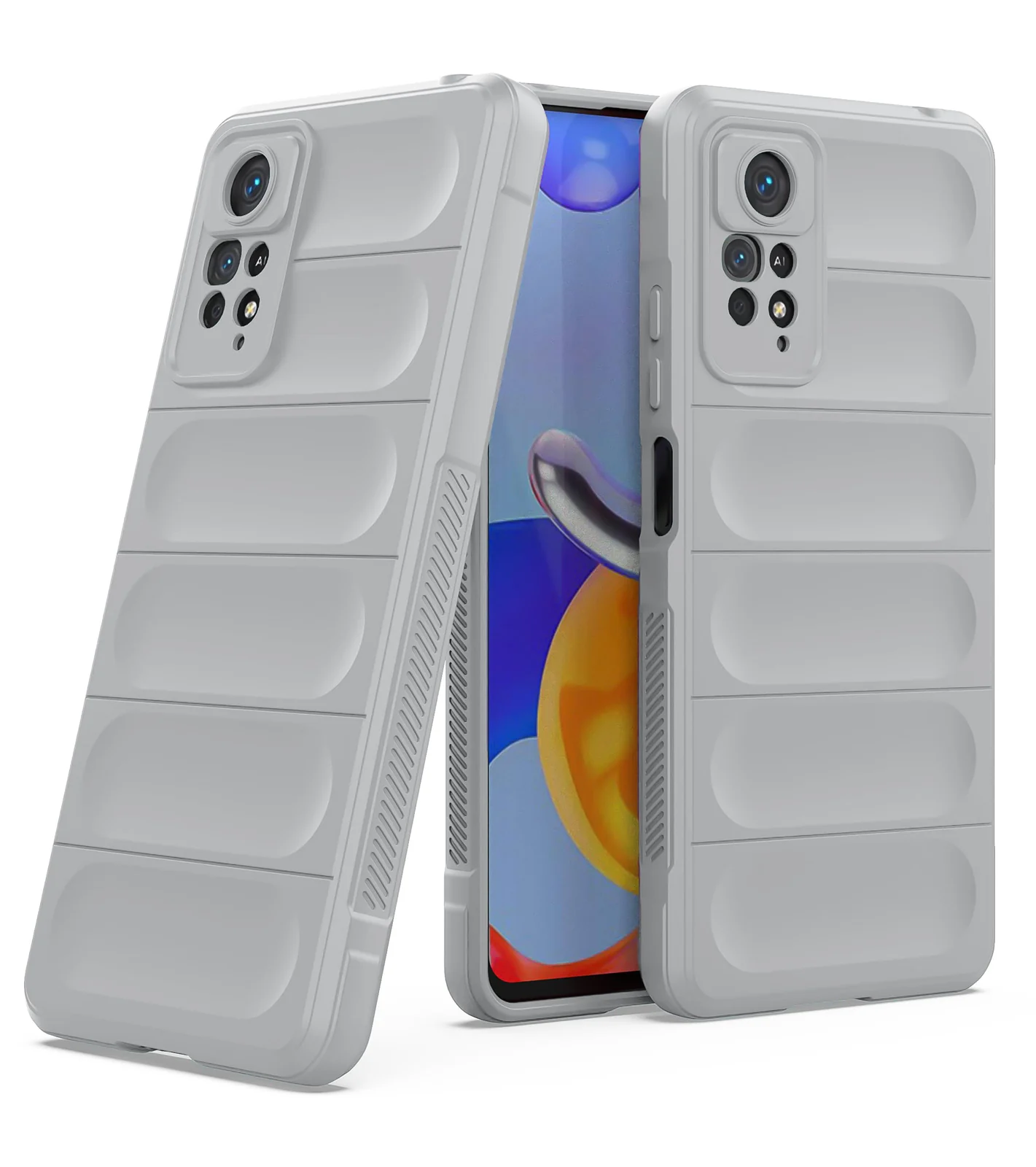 DL3 Mobilak Flexible Silicone and TPU Protective Case with Camera Protection for Xiaomi Redmi Note 11 4G / Note 11S - Gray