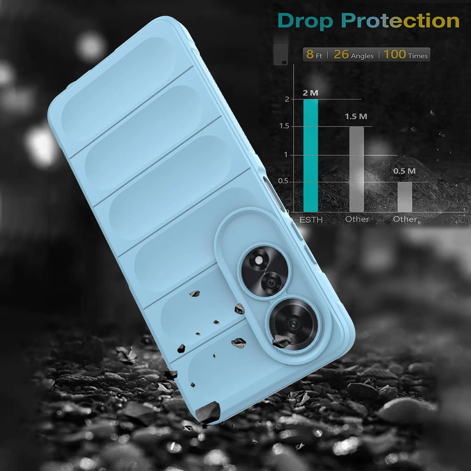 DL3 Mobilak Soft Silicone Protective Case for OPPO A60 4G with Camera Protection and Shockproof Design - Baby Blue