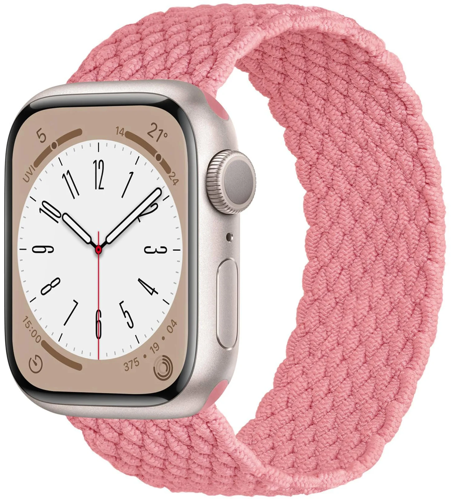 Small — DL3 Mobilak Braided Solo Loop Band For Apple Watch Band 49mm 45mm 44mm 42mm, Replacement Wristband Nylon Strap for iWatch Series SE 9/8/7/6/5/4/3/2/1/Ultra/Ultra 2 (Pink, Small), unisex-adult
