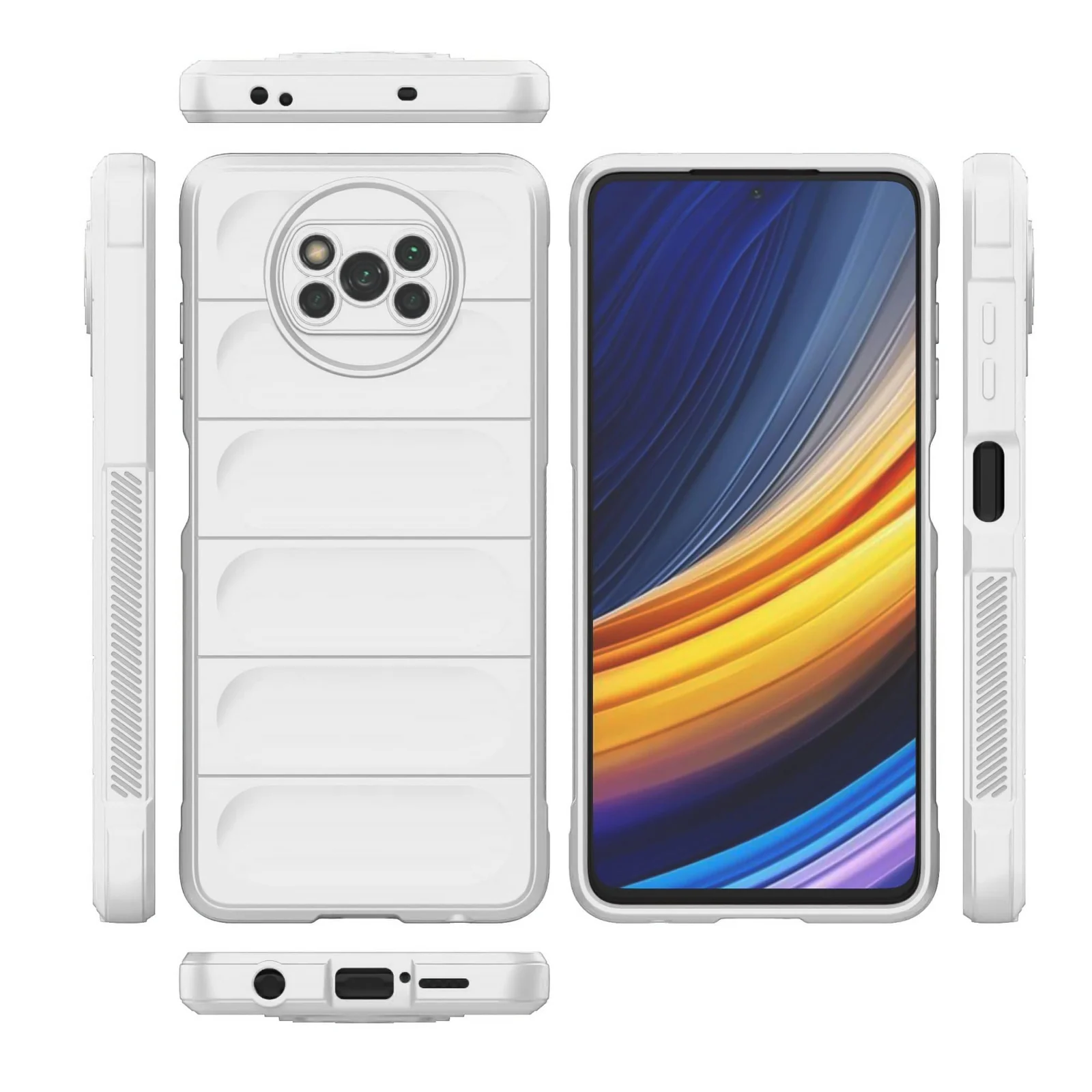 DL3 Mobilak Flexible Silicone and TPU Protective Case with Camera Protection for Xiaomi Poco X3 NFC / Poco X3 / Poco X3 Pro - White