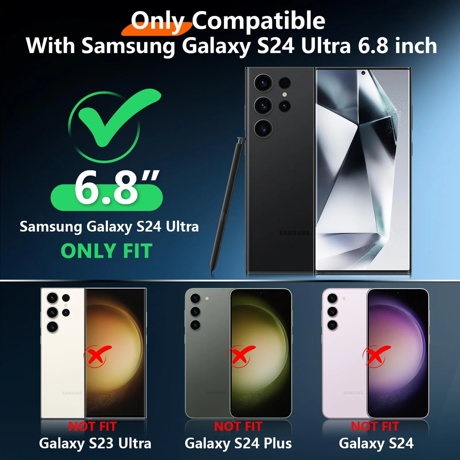 DL3 Mobilak Compatible with Samsung Galaxy S24 Ultra Case, Military-Grade Shockproof Anti-Yellowing, Slim Protective Phone Case Full Bumper Cover With Camera Lens Protective - Black