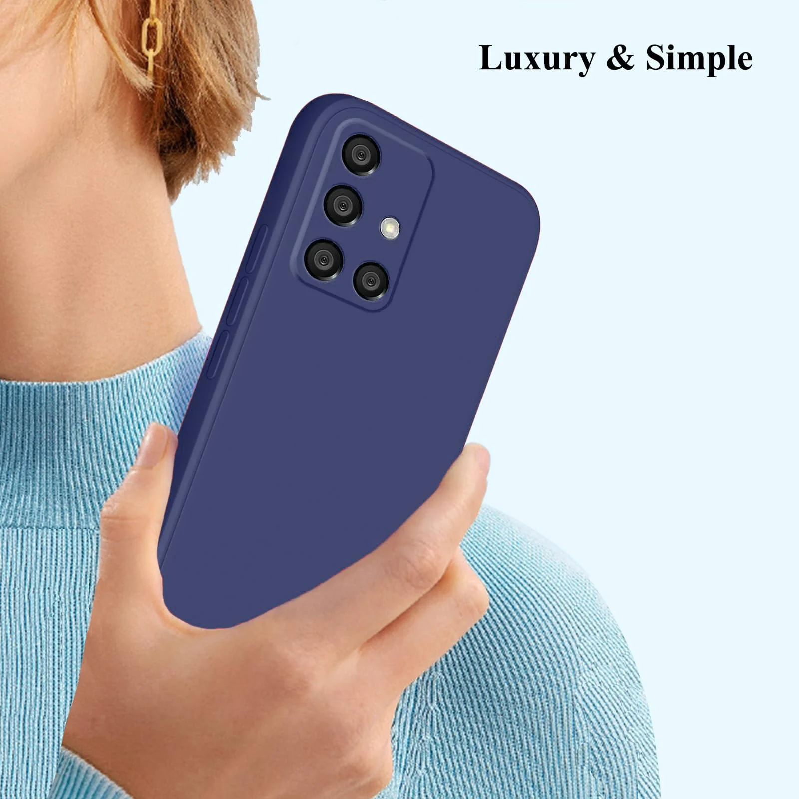 DL3 Mobilak Samsung Galaxy A51 Case, Soft Flexible Silicone Gel Rubber Bumper Cover, Full Body Shockproof Protective Phone Case - Blue 2