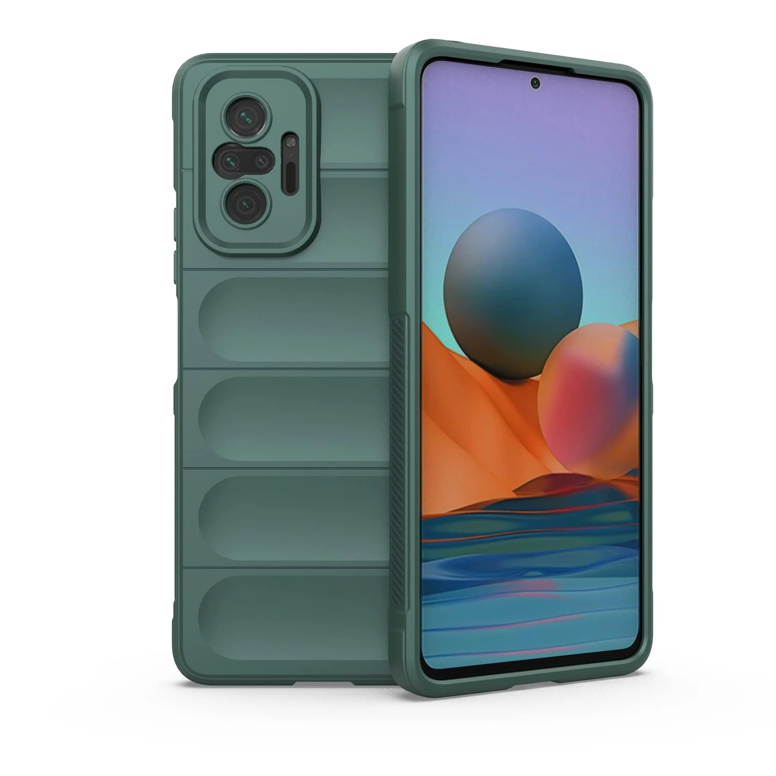 DL3 Mobilak Flexible Silicone and TPU Protective Case with Camera Protection for Xiaomi Redmi Note 10 Pro / Note 10 Pro Max - Green