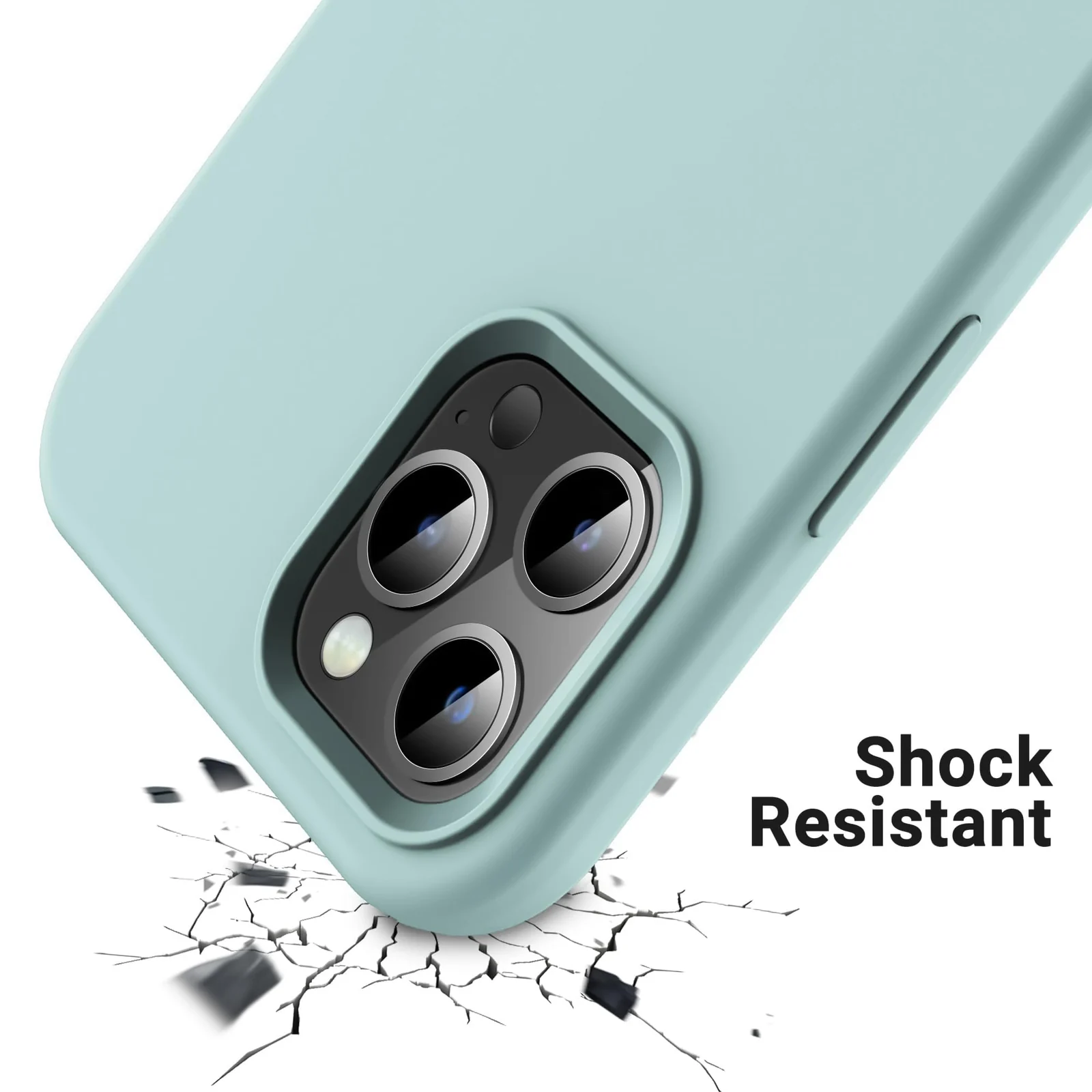 DL3 Mobilak Compatible with iPhone 14 Pro Max (6.7 Inch) Case, Liquid Silicone Case, Full Body Protective Cover, Shockproof, Slim Phone Case, Anti-Scratch Soft Microfiber Lining - A. Mint Green