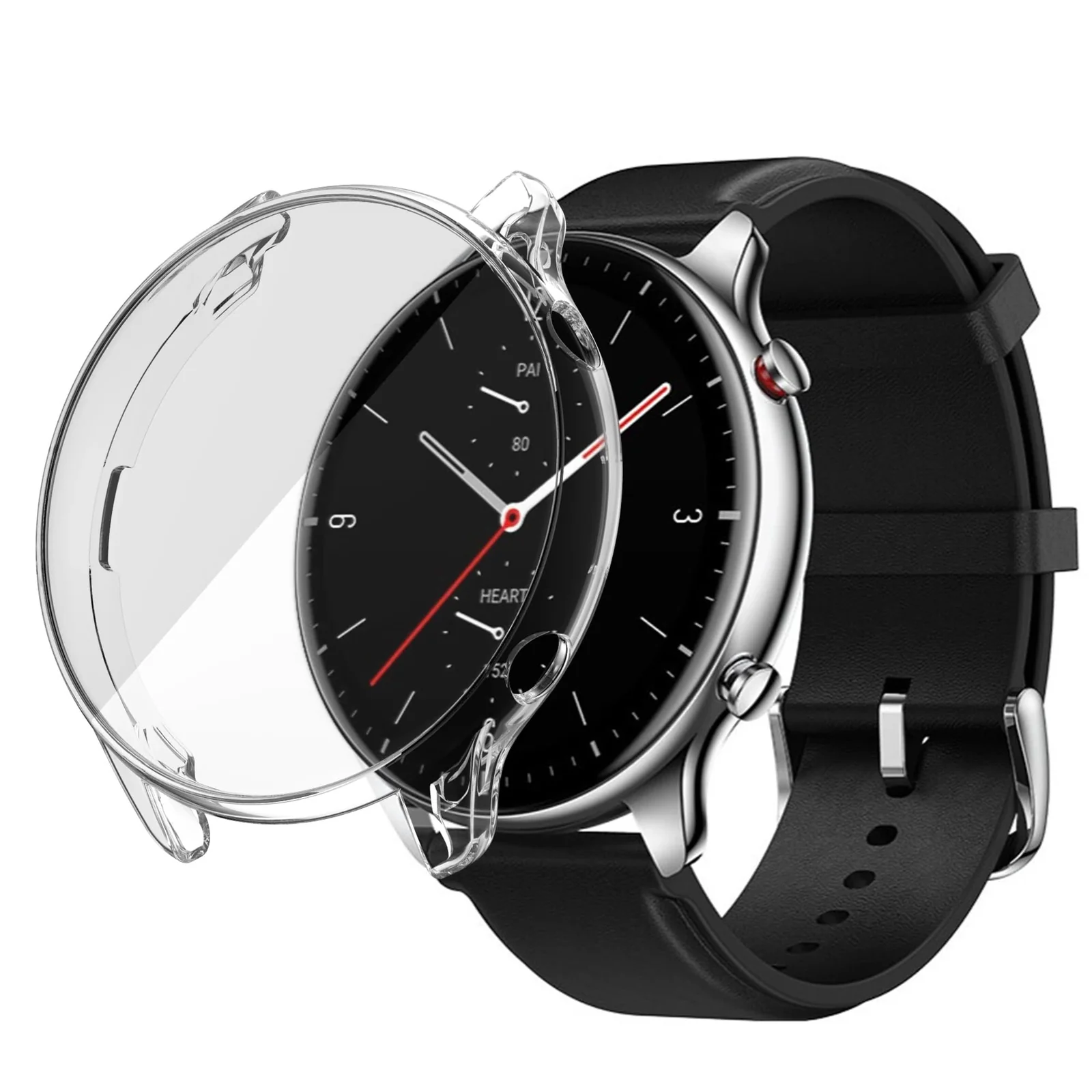 DL3 Mobilak Case Compatible with Amazfit GTR 2 & GTR 2e Case All-Around Screen Protector Watch Soft TPU Shockproof Cover Slim Guard Thin Bumper Shell Protector - Clear
