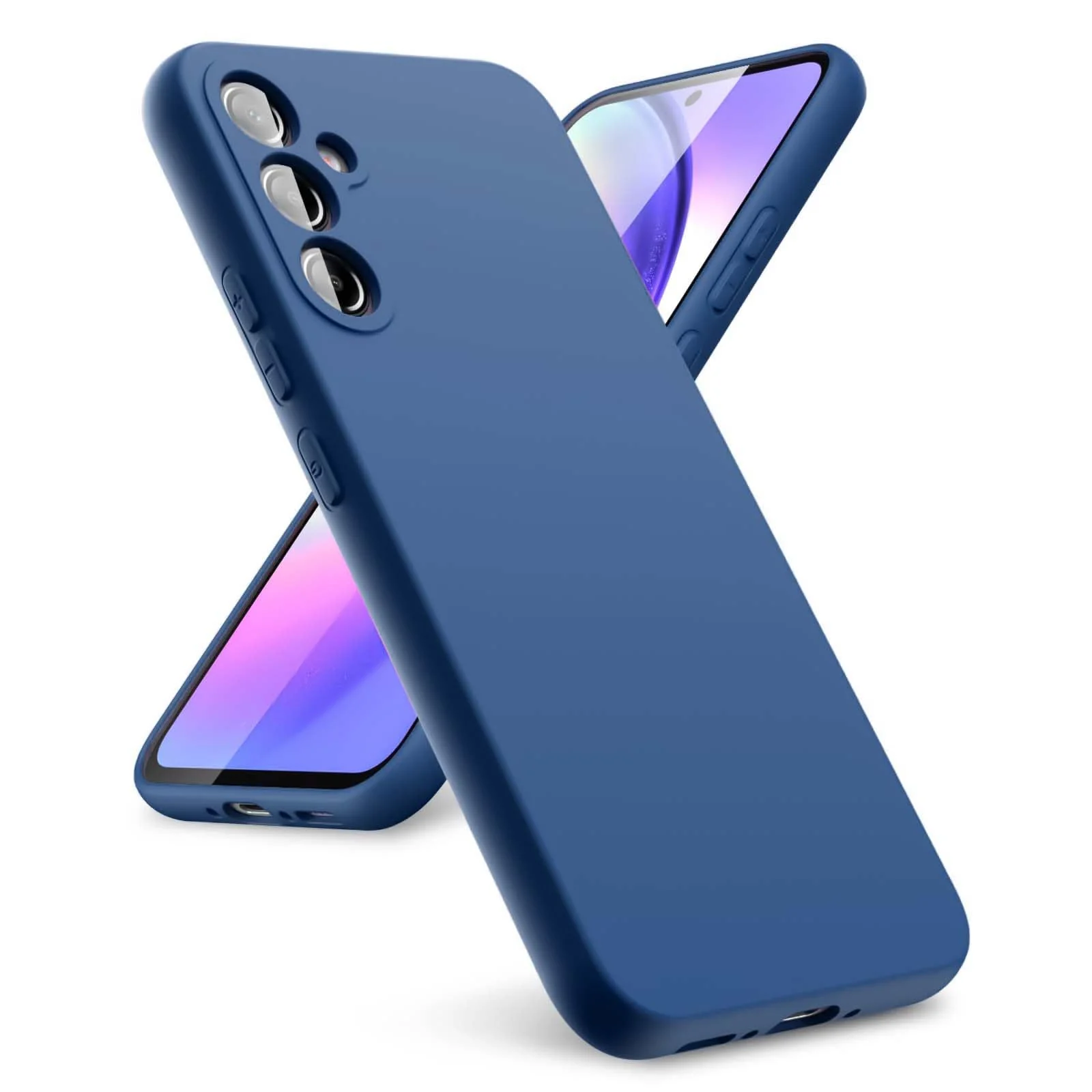 DL3 Mobilak Samsung Galaxy S23 FE Case, Soft Flexible Liquid Silicone Gel Rubber Bumper Cover, Full Body Shockproof Protective Phone Case - Blue