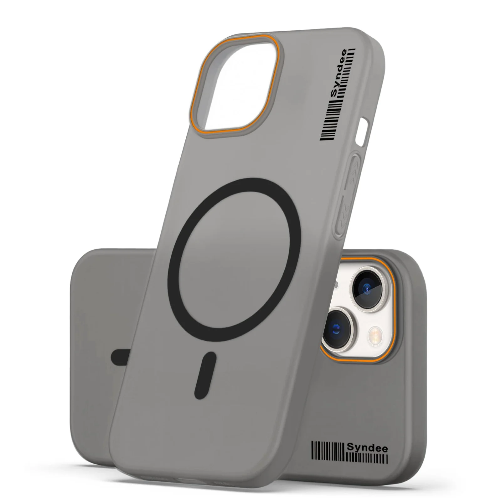 DL3 Mobilak Case Back Cover for iPhone 15 6.1 Inch, Sleek Frosted Translucent Back Only Compatible with Wireless Magnetic Accessories | Anti-Scratch Shockproof Phone Case - Black