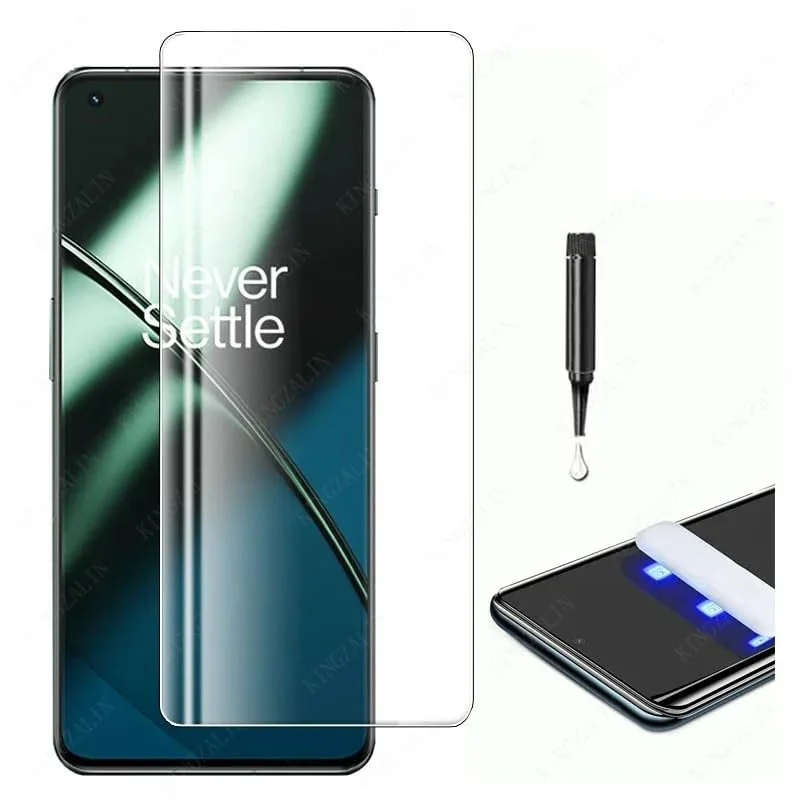 DL3 Mobilak Full Glass Screen Protector For Oneplus 11 5G UV Tempered Glass Full Glue Cover Screen Protector For Oneplus 11 5G Fingerprint Unlock Screen Glass Film - Clear