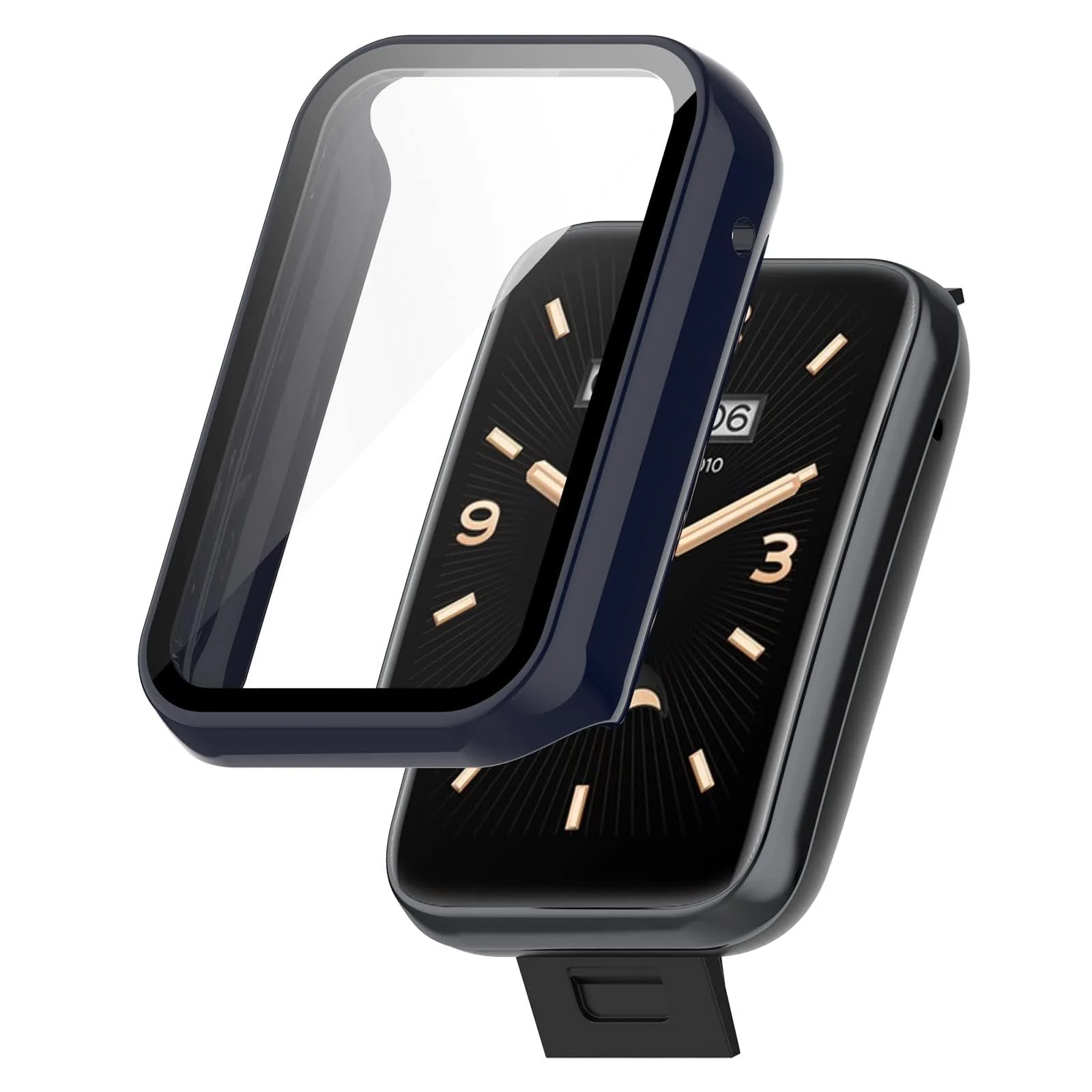 DL3 Mobilak Case for Xiaomi Mi Band 7 Pro, Bumper Full Coverage Hard Overall Protective Cover, Built-in Tempered Glass Screen Protector Film High Sensitivity For Xiaomi Smart Band 7 Pro