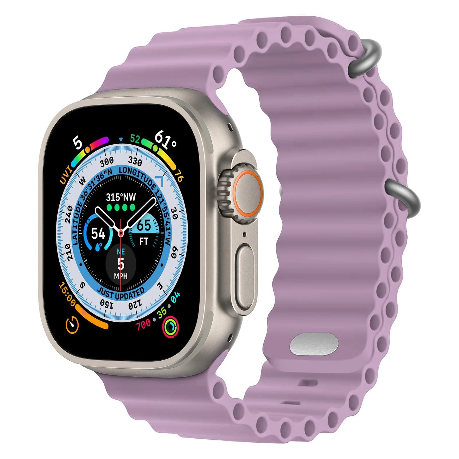 DL3 Mobilak Ocean Band For Apple Watch Ultra 49mm 45mm 44mm 42mm, Waterproof Soft Silicone Sport Wristbands Replacement Strap iWatch Ultra SE 8 7 6 5 4 3 2 1 (Lilac, 42MM/44MM/45MM/49MM) - Lilac Purple