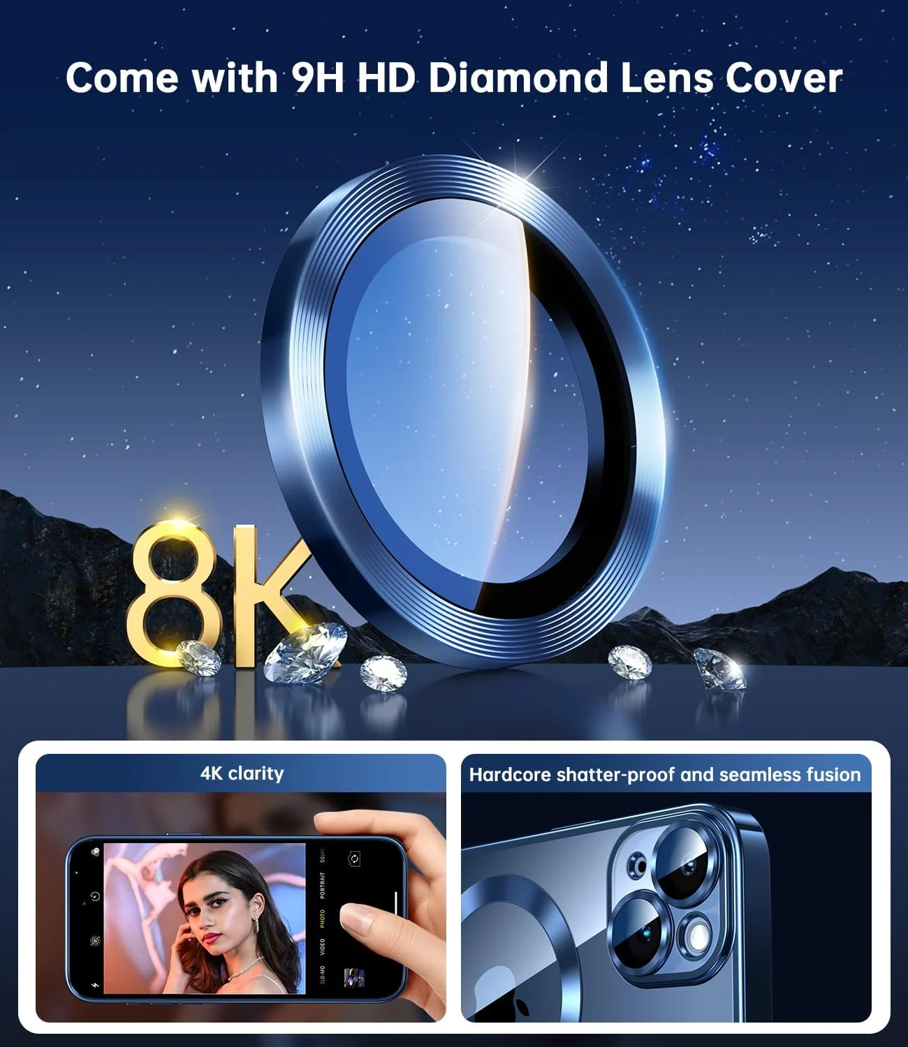 DL3 Mobilak Plated-Edge TPU Protective Case with Camera Protection for iPhone 13 - Blue