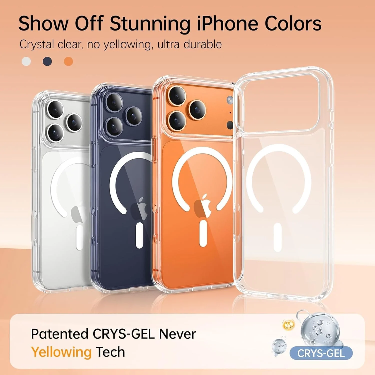 DL3 Mobilak for iPhone 17 Pro 6.3-Inch Case [Compatible with MagSafe] [Strong Magnet] [Non-Yellowing] Magnetic Slim Thin Bumper Phone Cover, Lightweight, and Durable - Clear