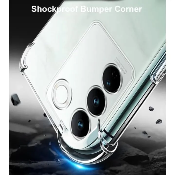 DL3 Mobilak Case Compatible with Vivo V29e, Cover Silicone Transparent TPU Gorilla Anti-shock Protector Camera Shockproof Corners - Clear