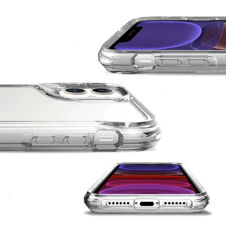 DL3 Mobilak Clear PC and TPU Protective Case for iPhone 11 with Camera Protection and Military-Grade Protection - Transparent