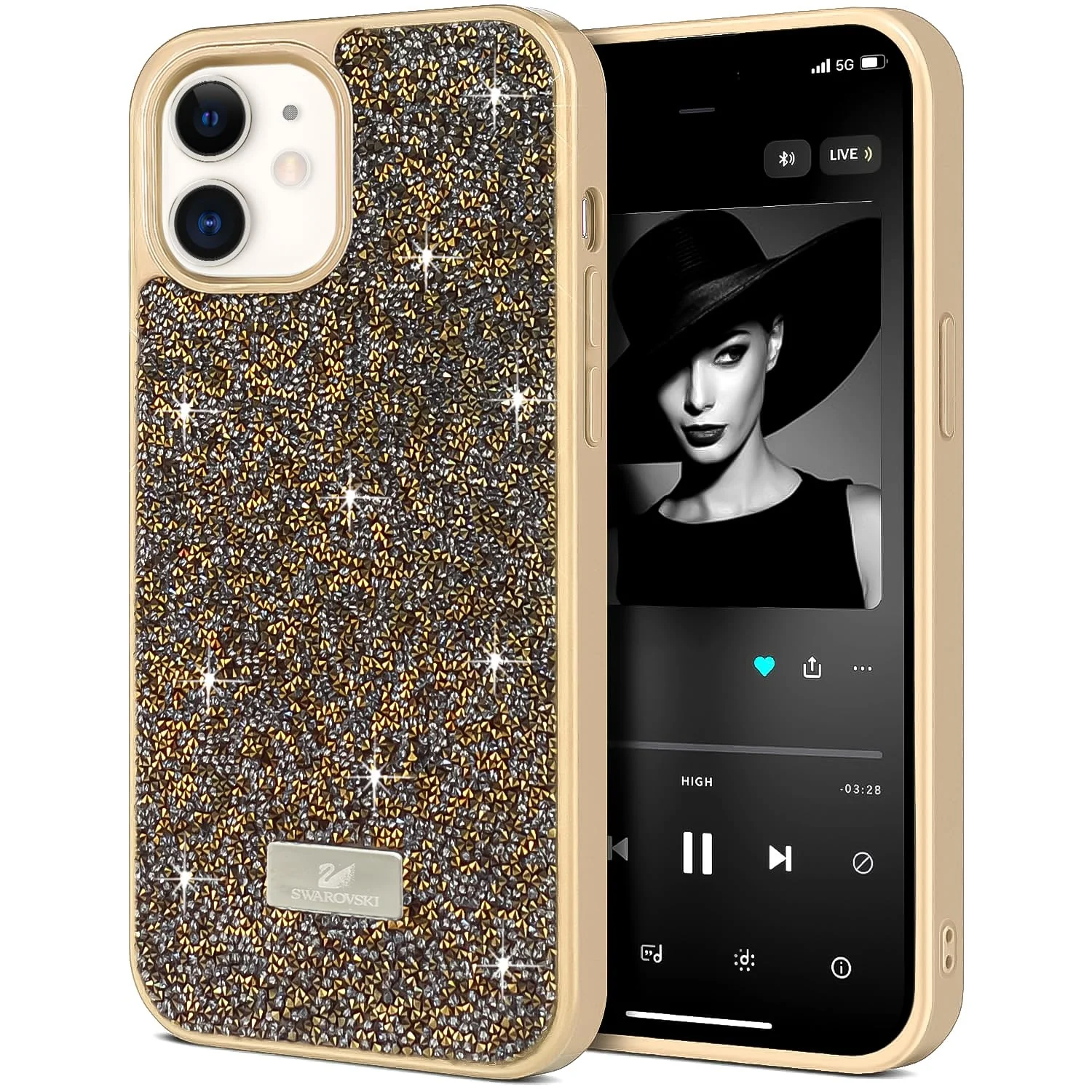 DL3 Mobilak Glitter Protective Case for iPhone 11 (6.1-Inch), Supports wireless charging, Shock-absorbing protection, Scratch-resistant surface