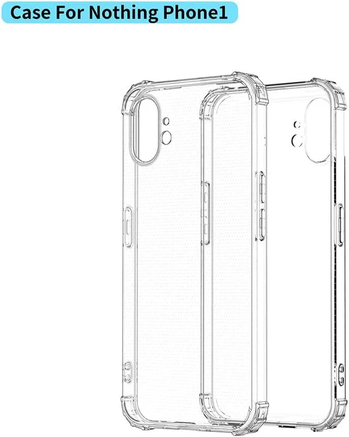 DL3 Mobilak Case Compatible with Nothing Phone (1), Cover Silicone TPU Gorilla Anti-shock Protector Camera Shockproof Corners - Clear