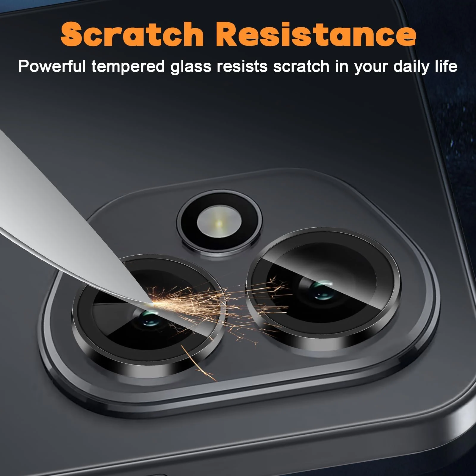 DL3 Mobilak Camera Lens Protector for Honor 400 5G Accessories, 9H Tempered Glass Metal Individual Ring Camera Cover Screen Protector, Case Friendly, Anti Scratch - Black