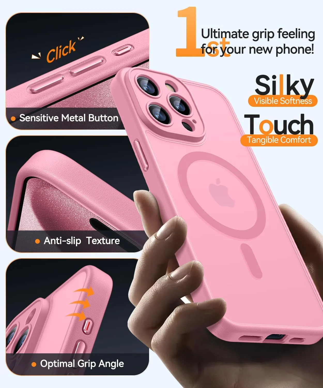 DL3 Mobilak Magnetic for iPhone 11 6.1-Inch Case, Upgraded [Full Camera Protection] [Compatible with MagSafe] [Translucent Matte] Shockproof Protective Phone Cover for iPhone 11 - Pink